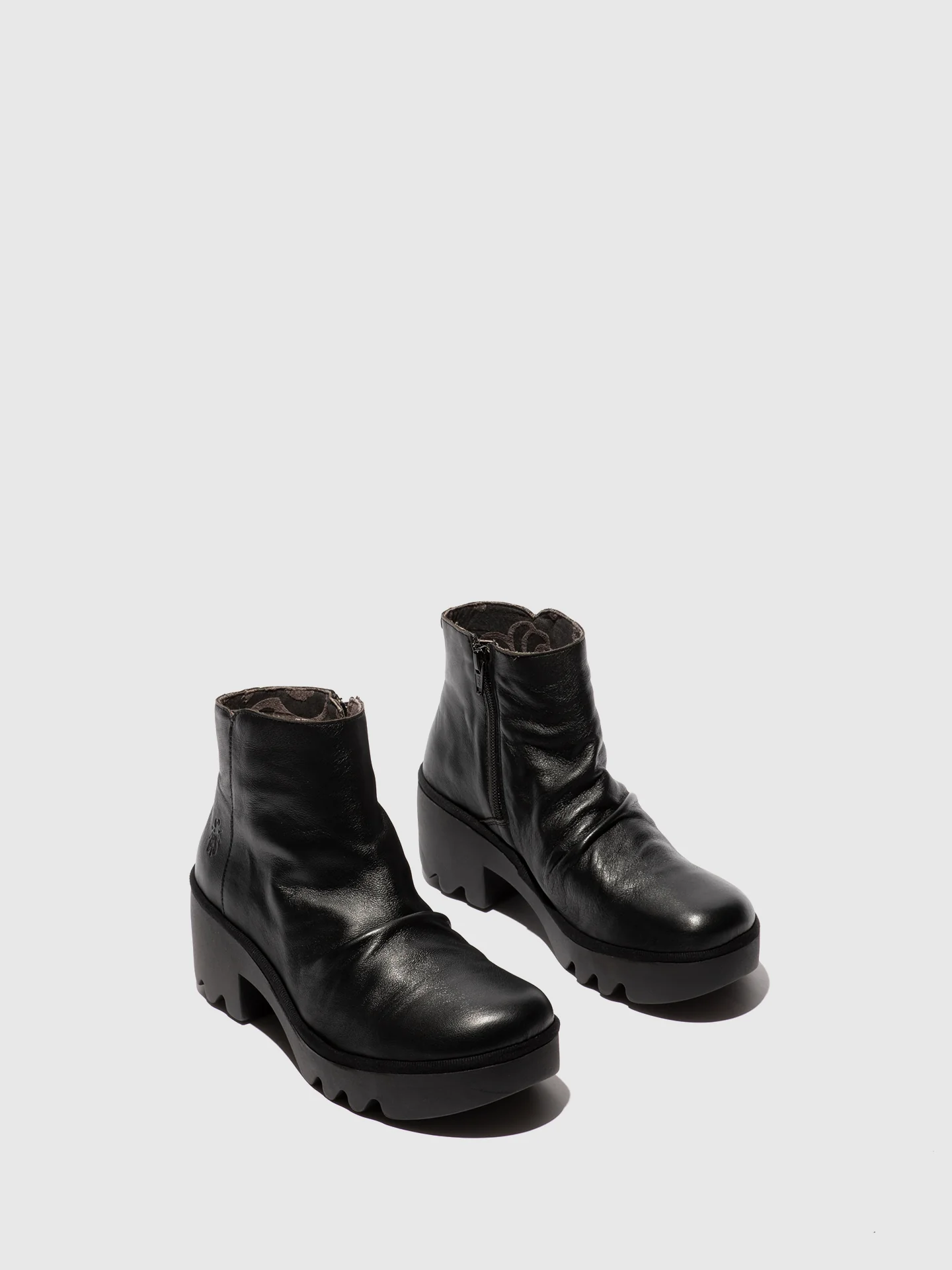 Zip Up Ankle Boots TULP592FLY DUBLIN BLACK - Image 2
