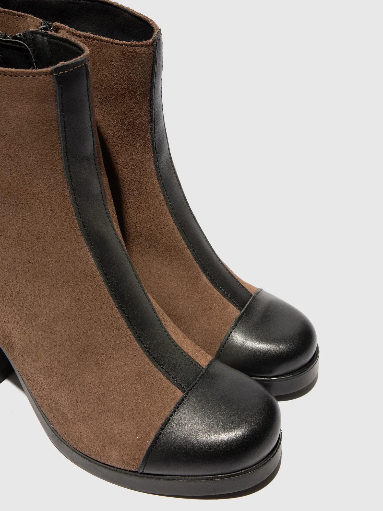 Zip Up Ankle Boots STIR985FLY DUBLIN/OIL SUEDE BLACK/TAUPE - Image 4