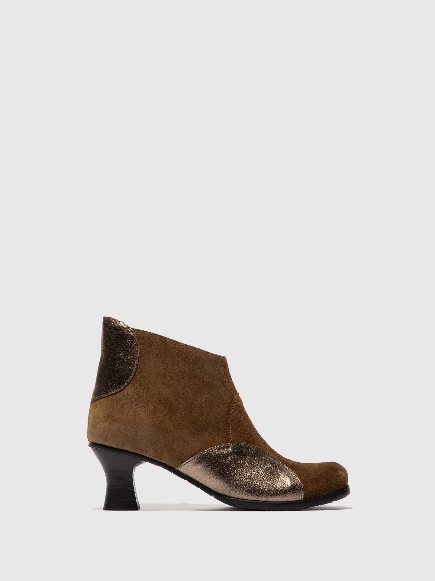 Zip Up Ankle Boots BLAIN343FLY ELEPHANT/DK GOLD