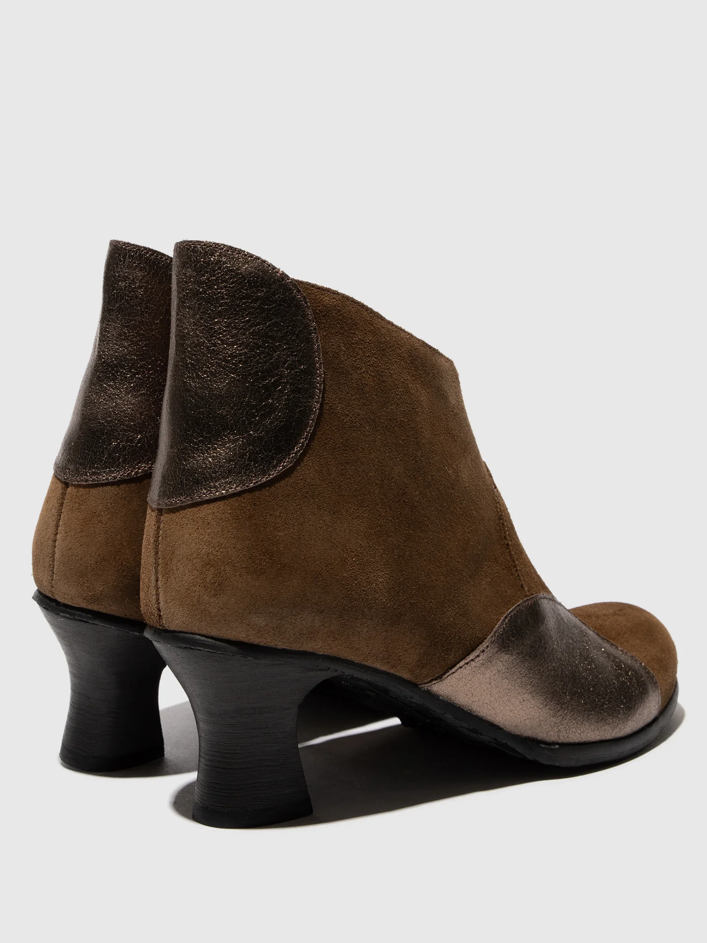 Zip Up Ankle Boots BLAIN343FLY ELEPHANT/DK GOLD - Image 4