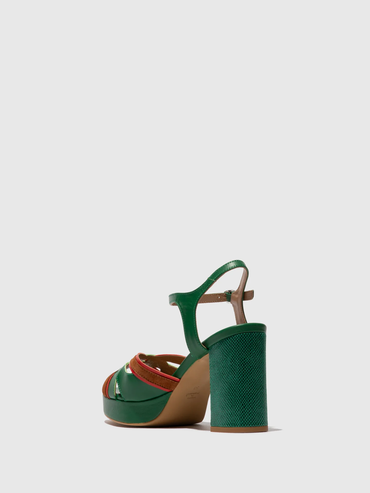 Sling-Back Sandals EZUI240FLY EMERALD/DK.RED/CAMEL - Image 3