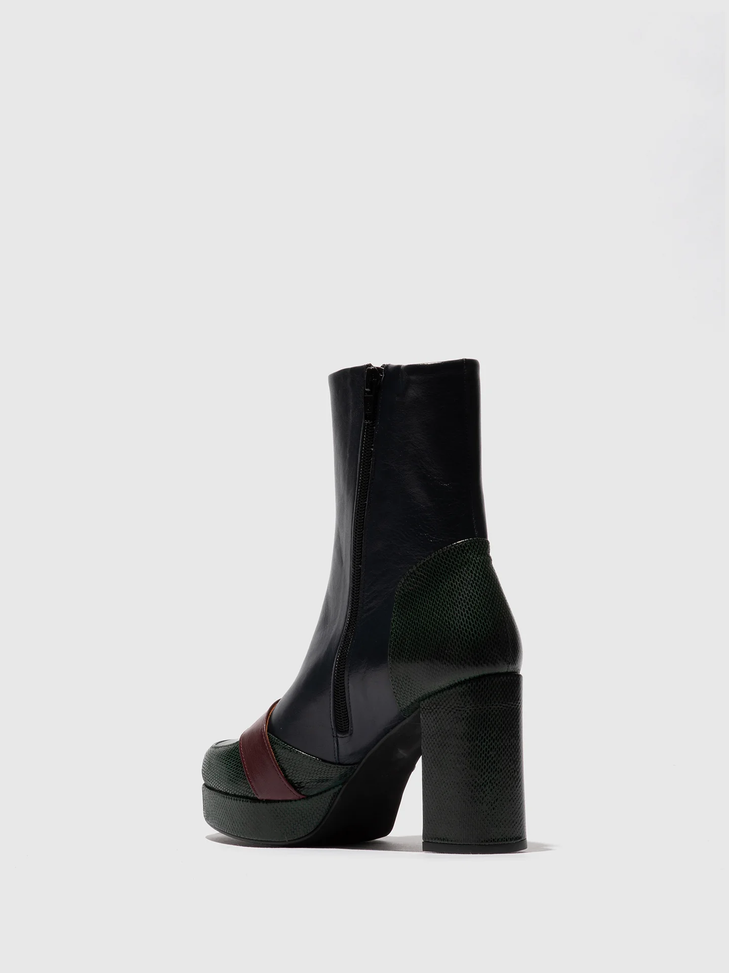 Zip Up Ankle Boots EFOL352FLY EMERALD/NAVY/PURPLE - Image 3