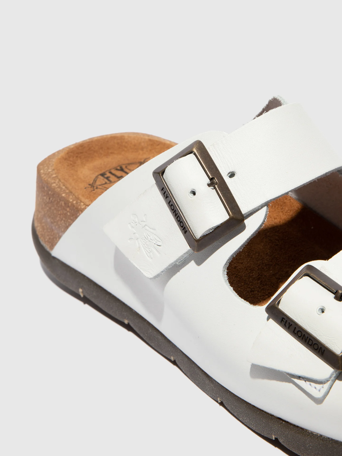 Open Toe Mules CAJA721FLY BRIDLE OFF WHITE - Image 4