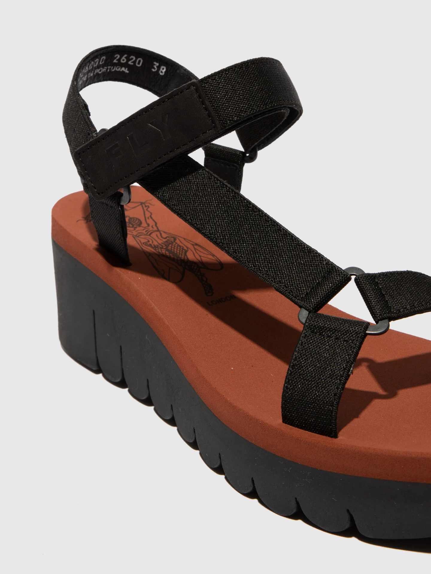 Velcro Sandals YEFA726FLY CUPIDO BLACK (BRICK) - Image 4