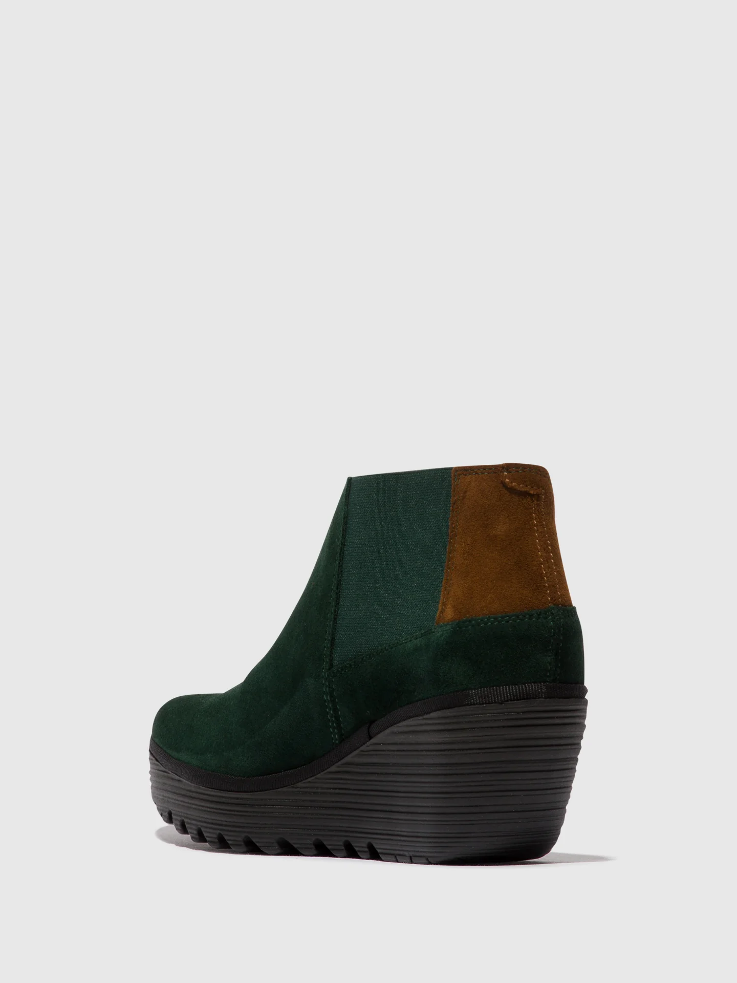 Zip Up Ankle Boots YEGO400FLY FOREST GREEN/CAMEL - Image 3