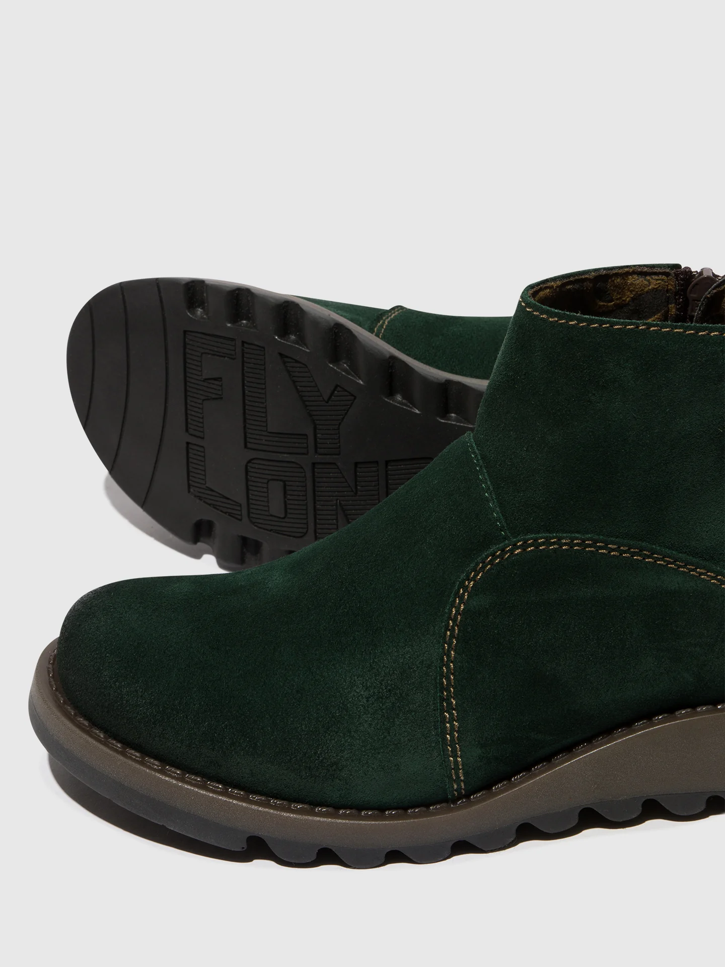 Zip Up Ankle Boots SELY918FLY FOREST GREEN/DIESEL - Image 4