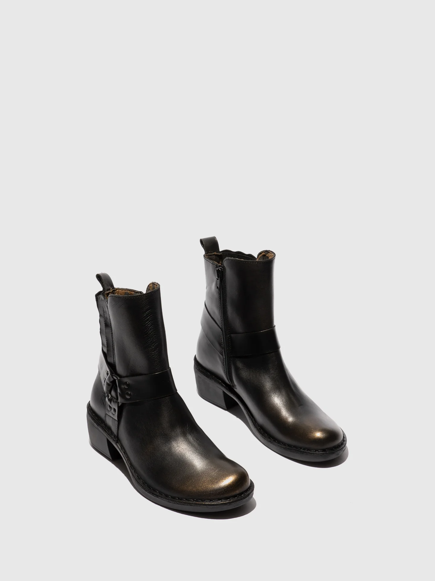 Zip Up Ankle Boots MEBI123FLY GOLD - Image 2