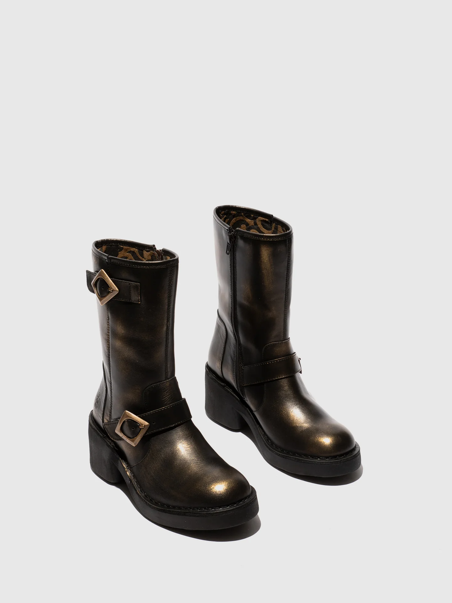 Zip Up Ankle Boots NATY192FLY GOLD - Image 2