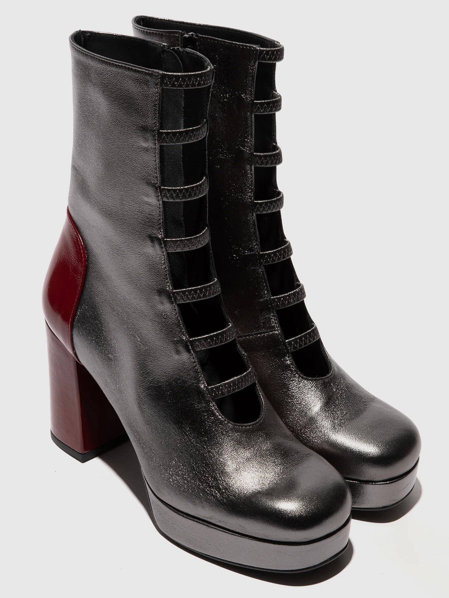 Zip Up Ankle Boots EVIK353FLY GRAPHITE/INT.RUST - Image 4
