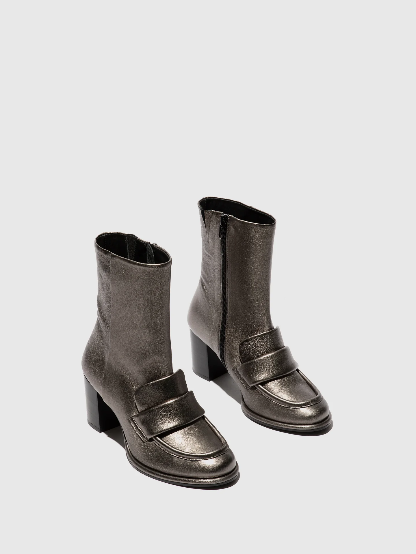 Zip Up Ankle Boots MOIK356FLY GRAPHITE - Image 2