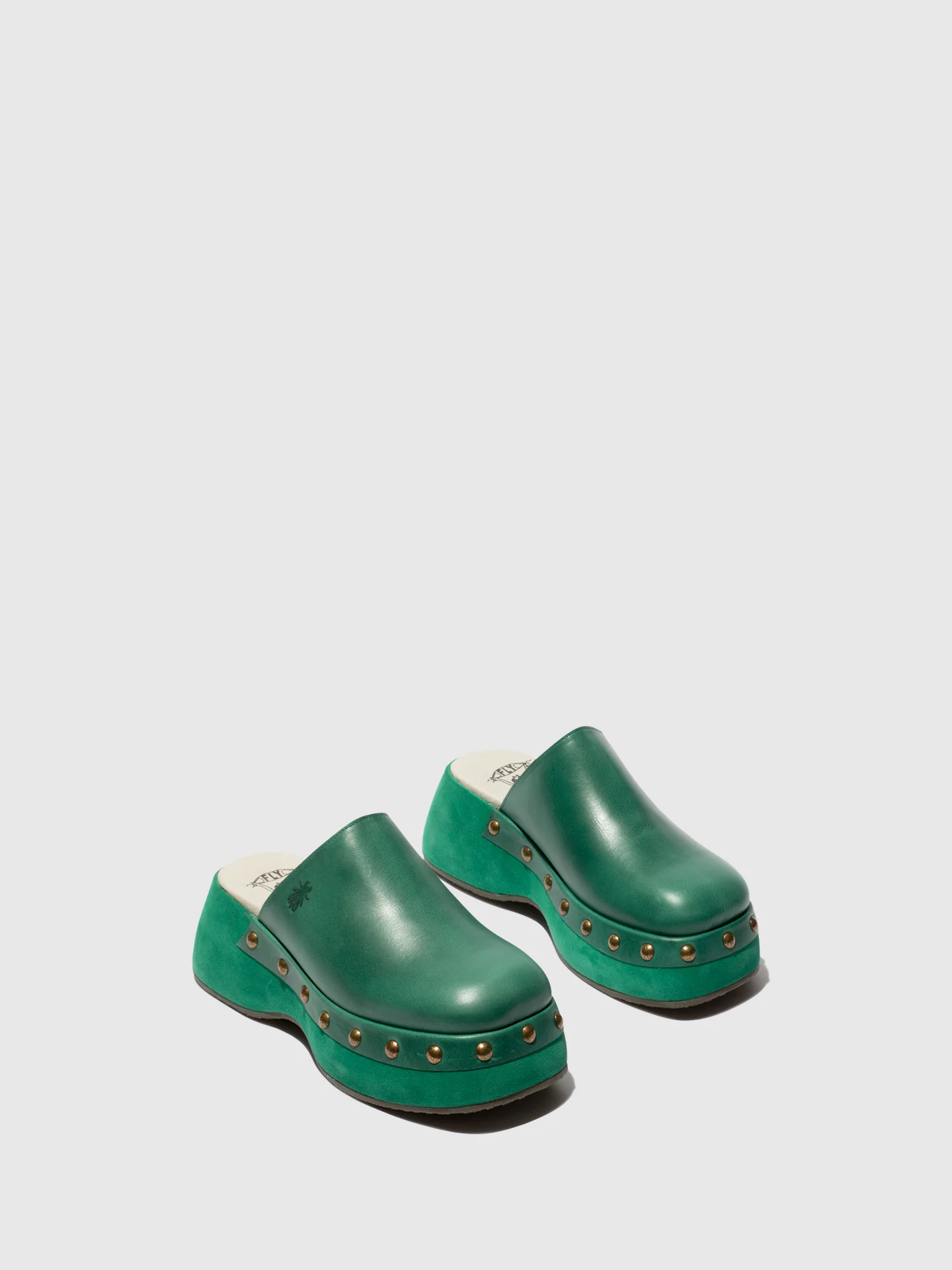 Round Toe Clogs BLEK079FLY GREEN/GREEN - Image 2