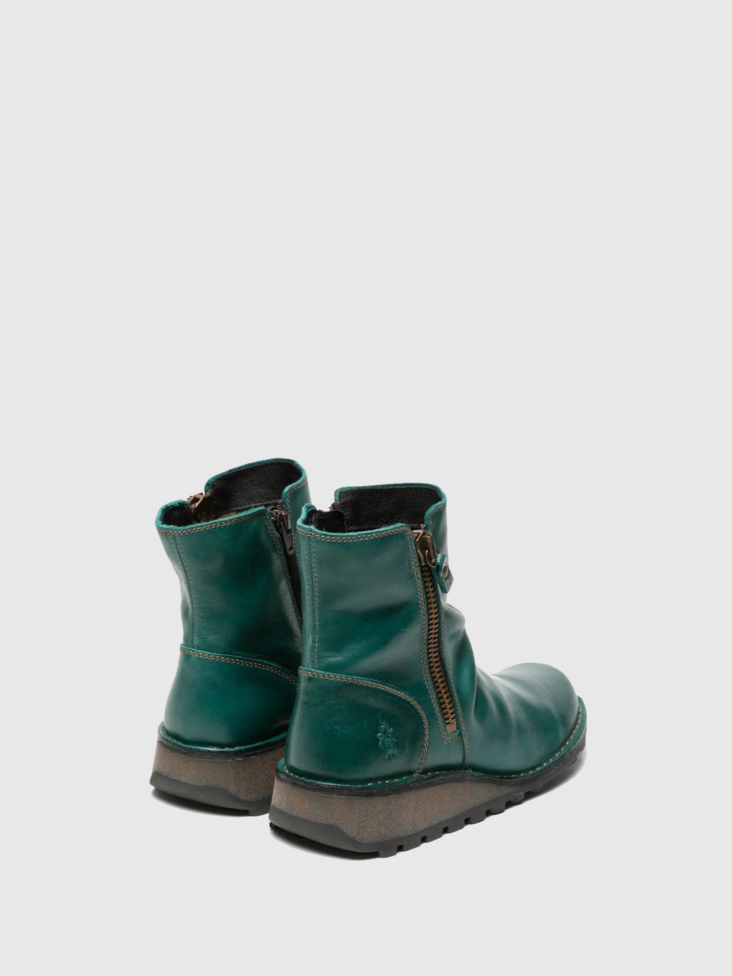 Zip Up Ankle Boots MON944FLY PETROL - Image 3