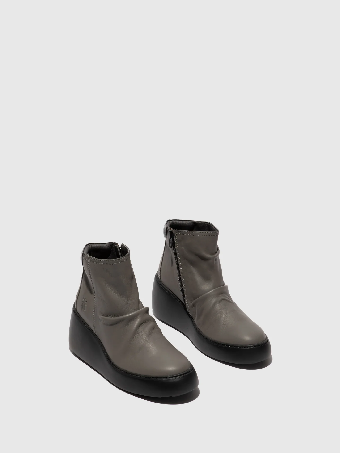 Zip Up Ankle Boots DABE461FLY GREY (BLACK SOLE) - Image 2