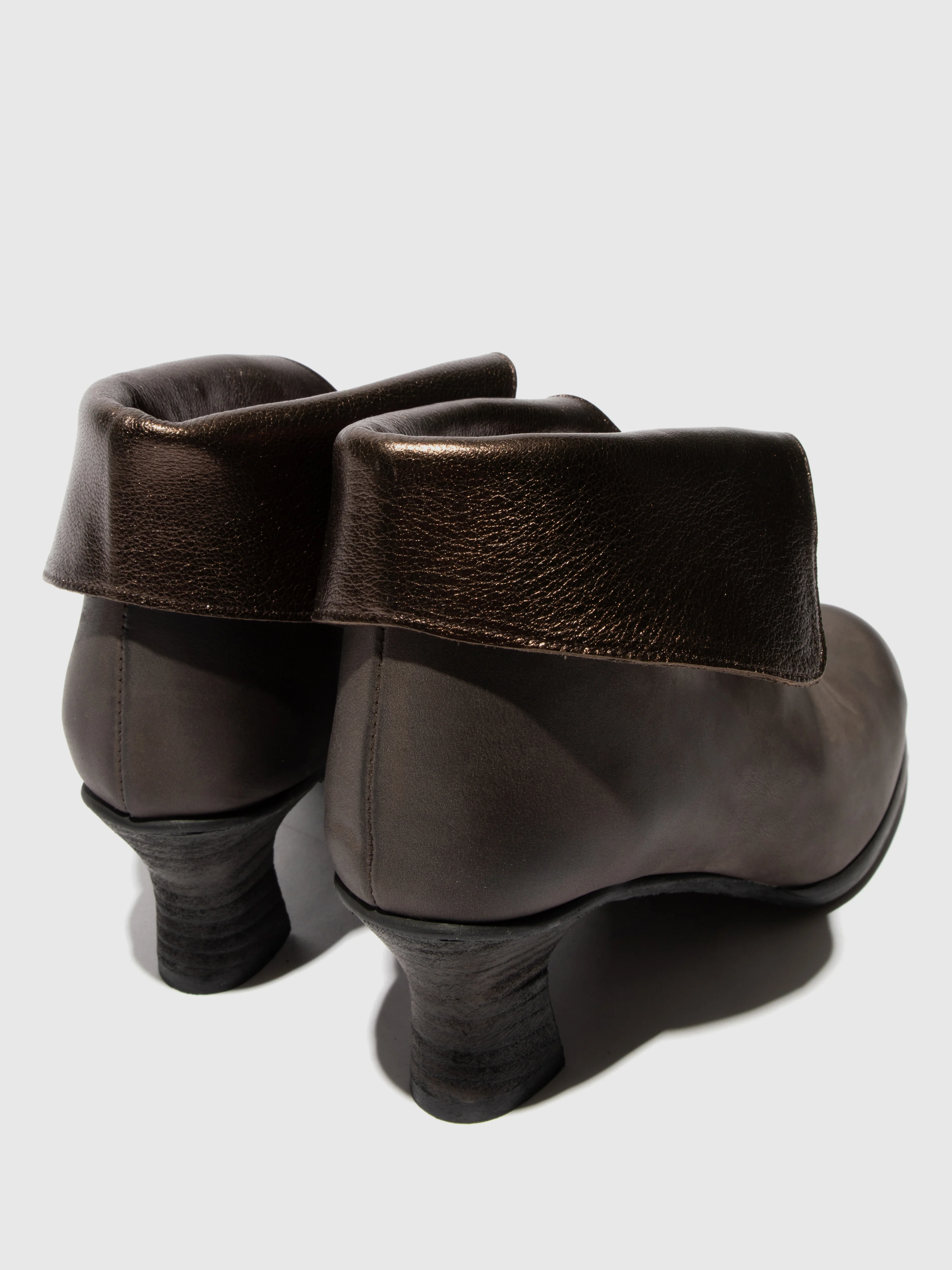 Zip Up Ankle Boots BLEV164FLY GREY/DK.GOLD - Image 4
