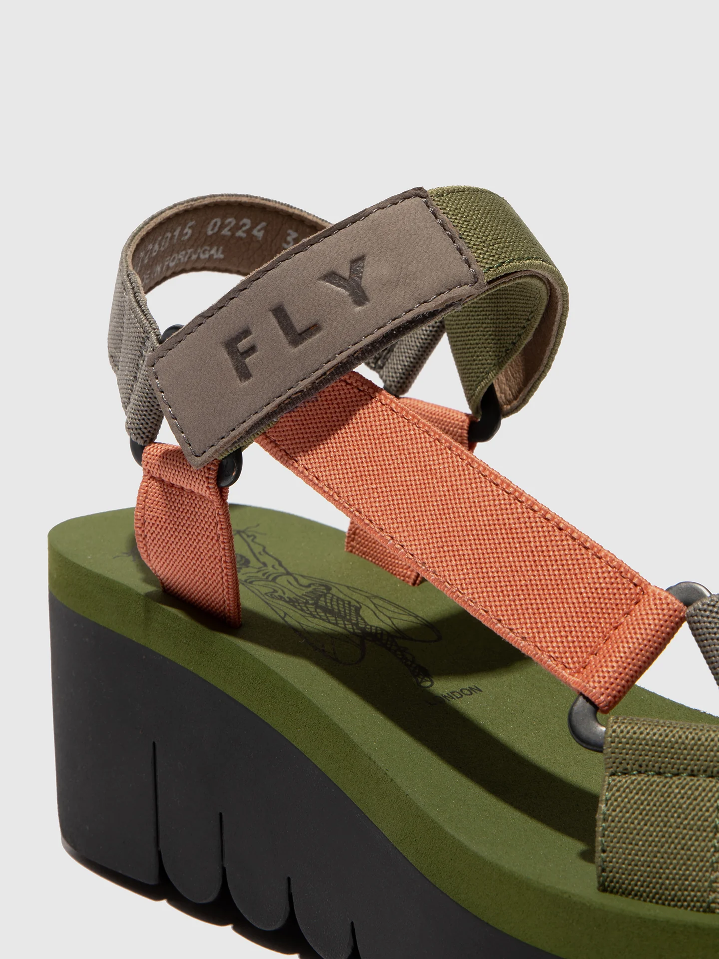 Velcro Sandals YEFA726FLY GREY/MULTICOLOR/ARMY GREEN - Image 4