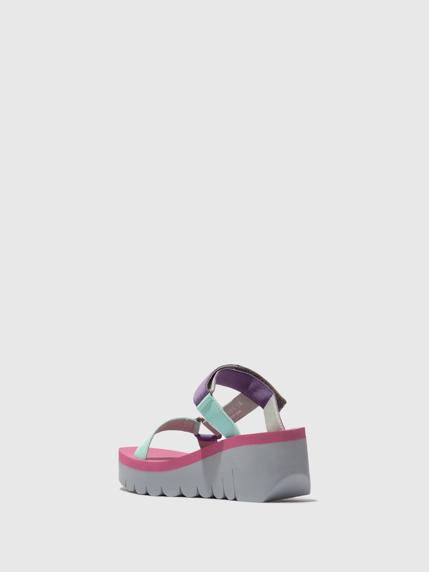 T-Strap Sandals YAKA037FLY GREY/MULTICOLOR/LILAC - Image 3