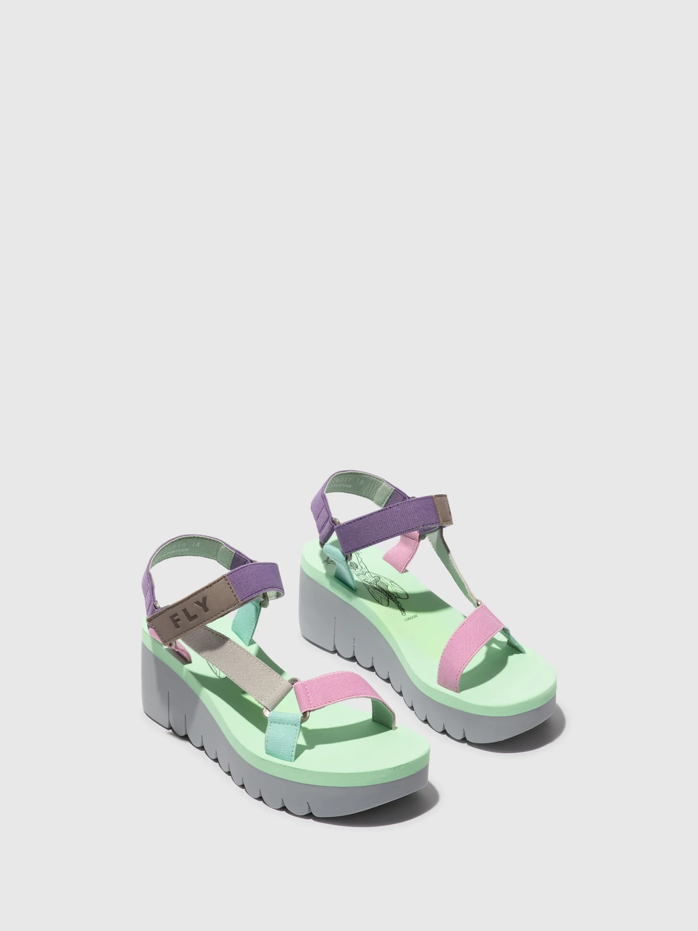 Velcro Sandals YEFA726FLY GREY/MULTICOLOR/SPEARMINT - Image 2