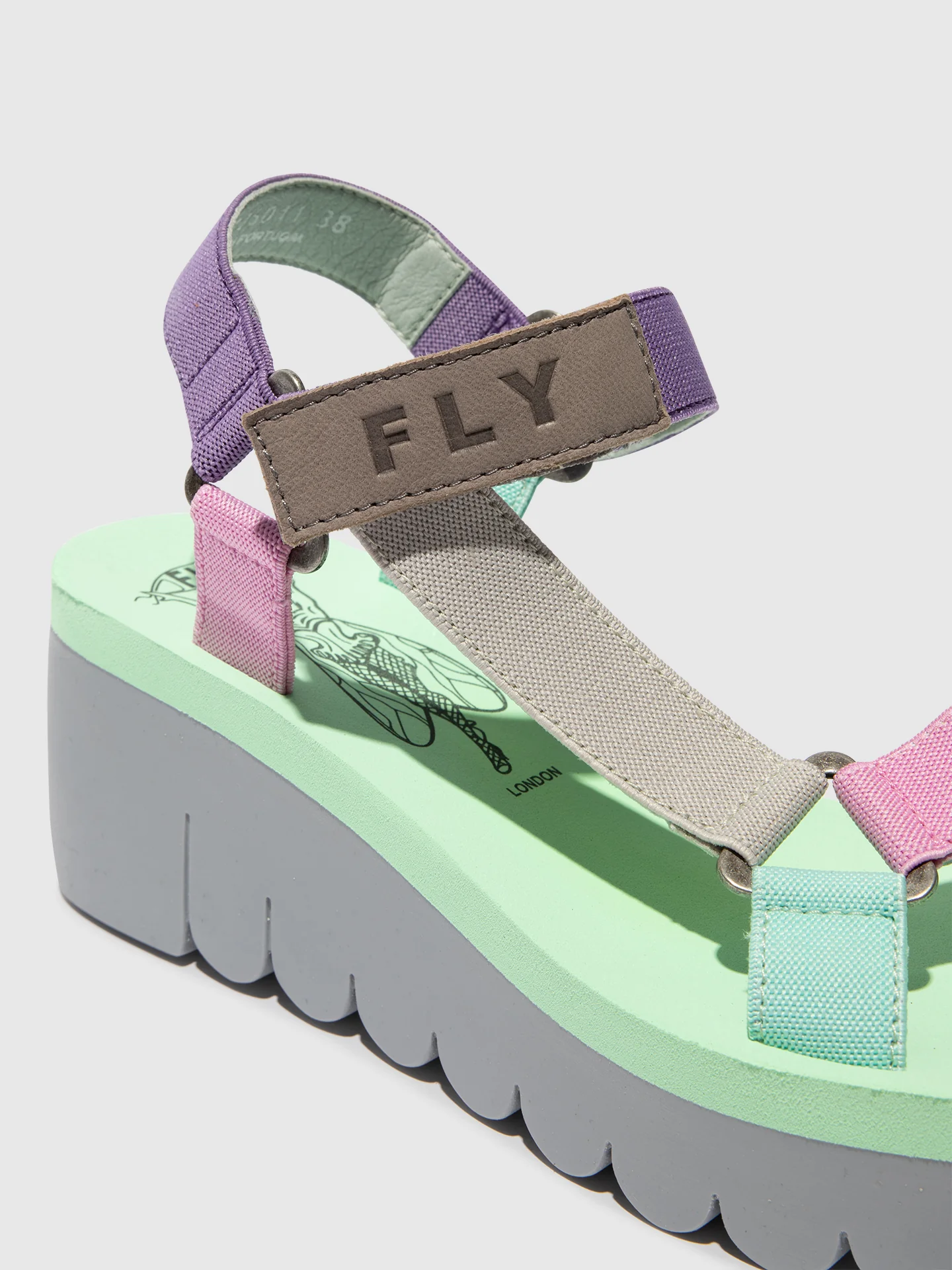Velcro Sandals YEFA726FLY GREY/MULTICOLOR/SPEARMINT - Image 4