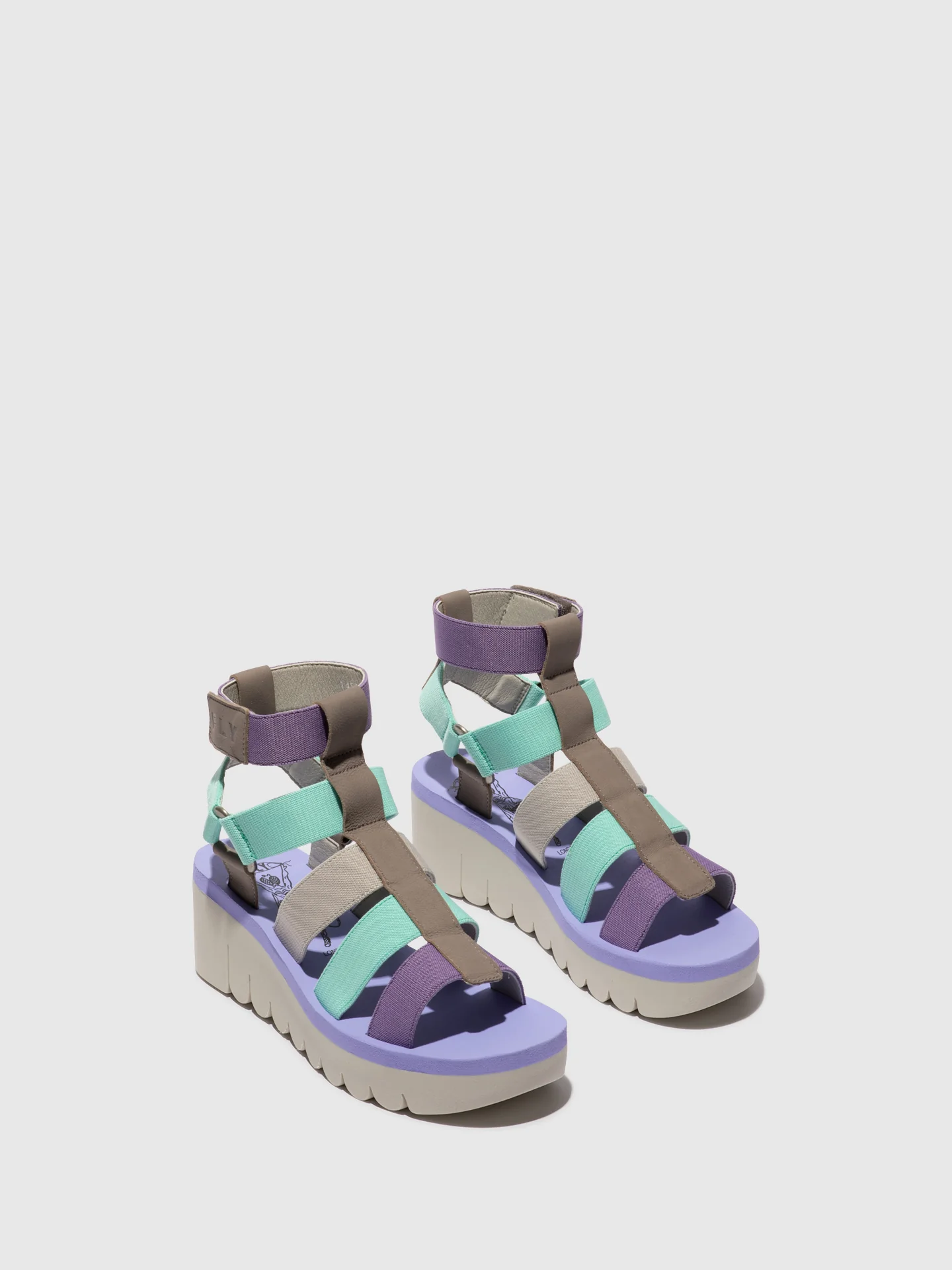 Strappy Sandals YUFI032FLY GREY/MULTICOLOR/VIOLET - Image 2