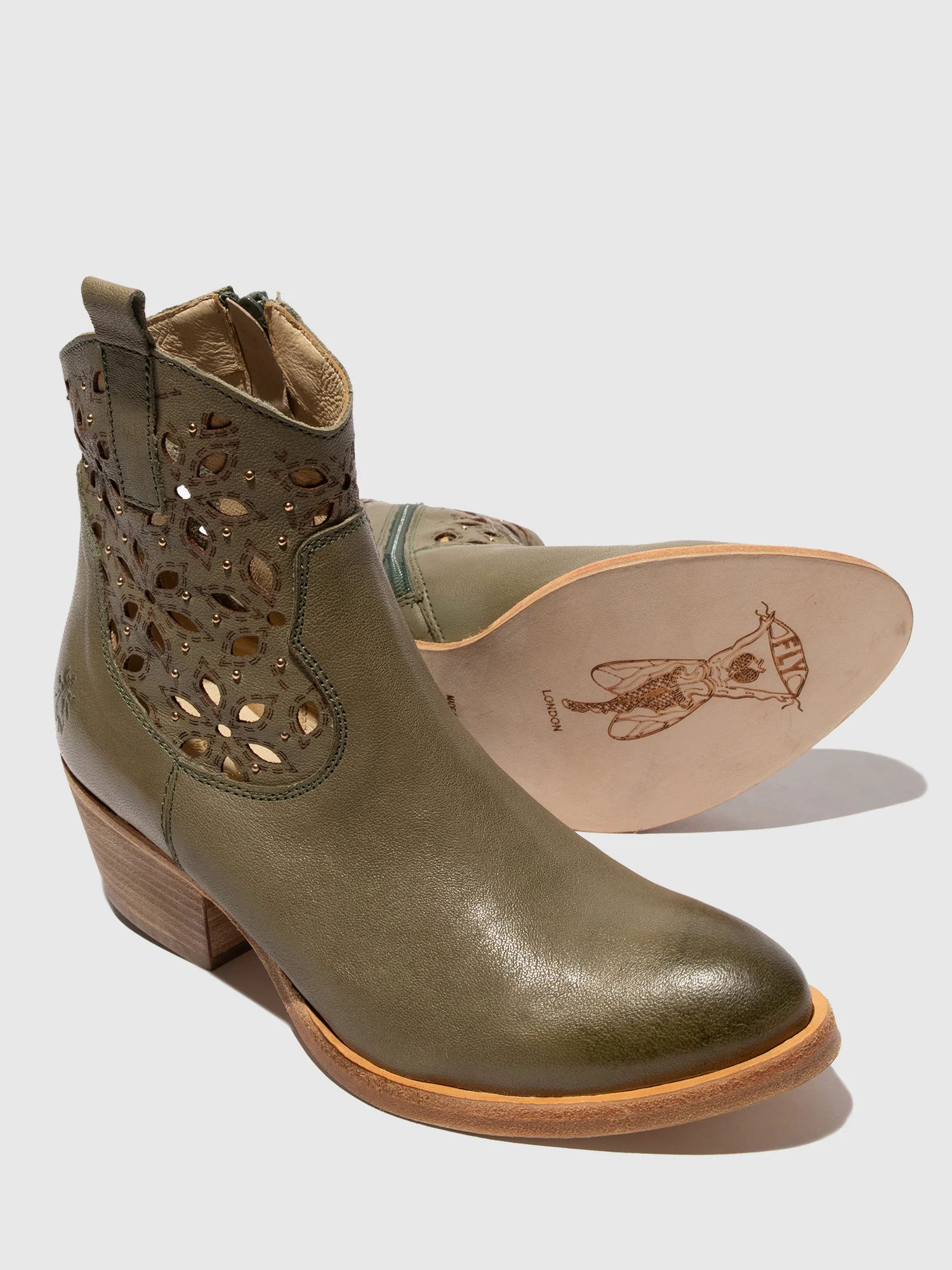 Cowboy Ankle Boots WAIL290FLY KHAKI - Image 4