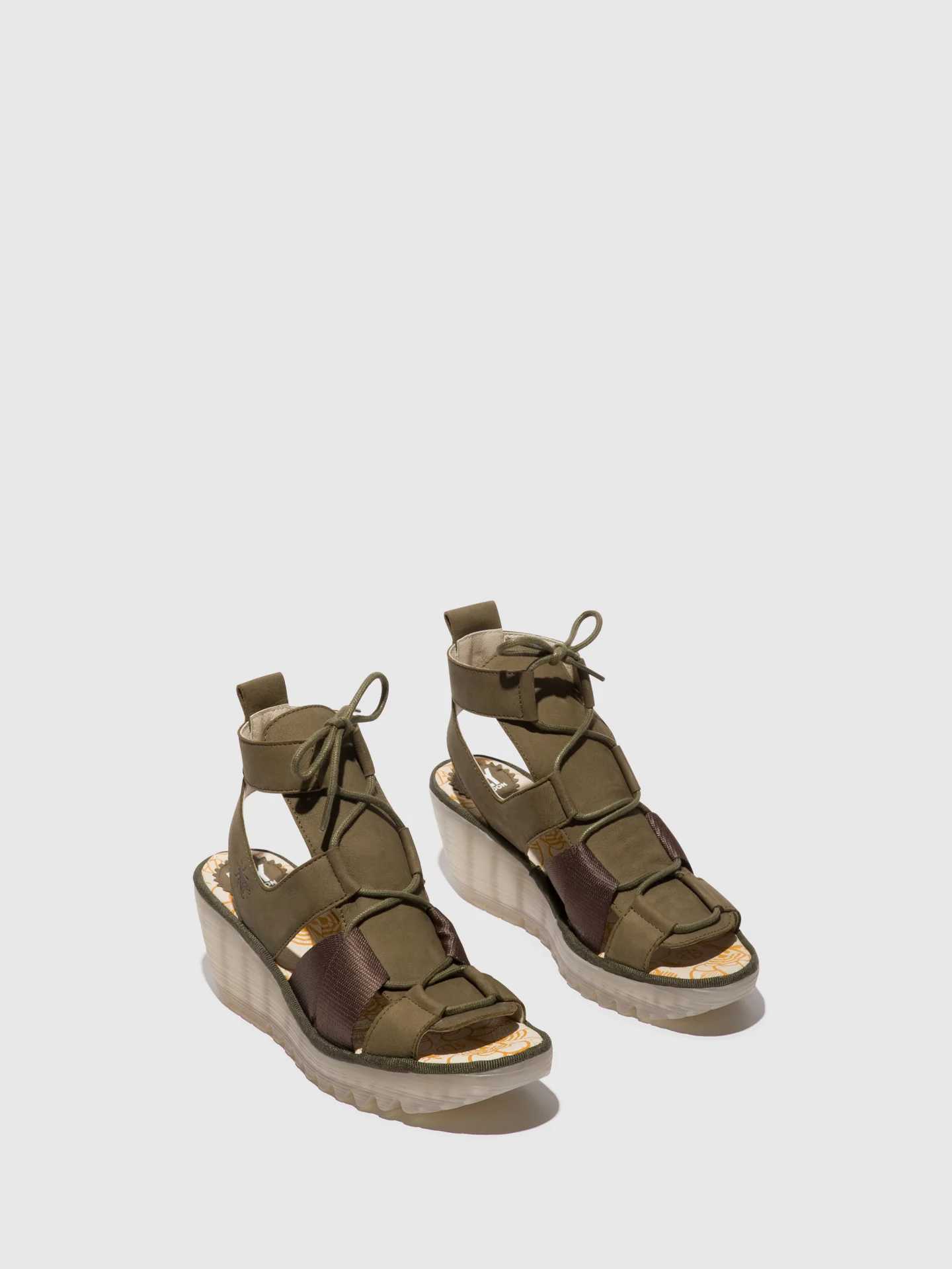 Lace-up Sandals YACA413FLY KHAKI - Image 2