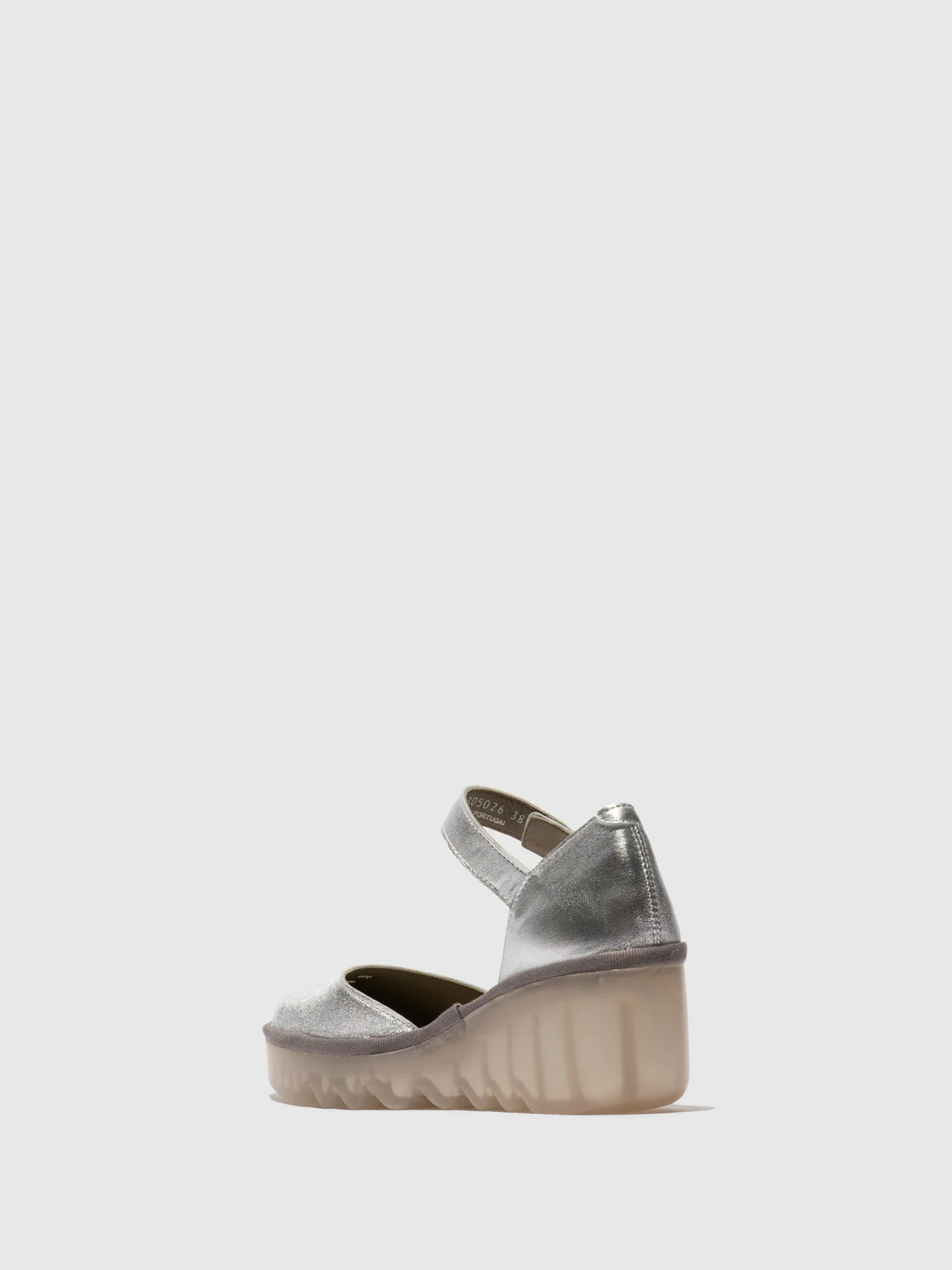 Ankle Strap Sandals BISO305FLY LAMINATO SILVER - Image 3
