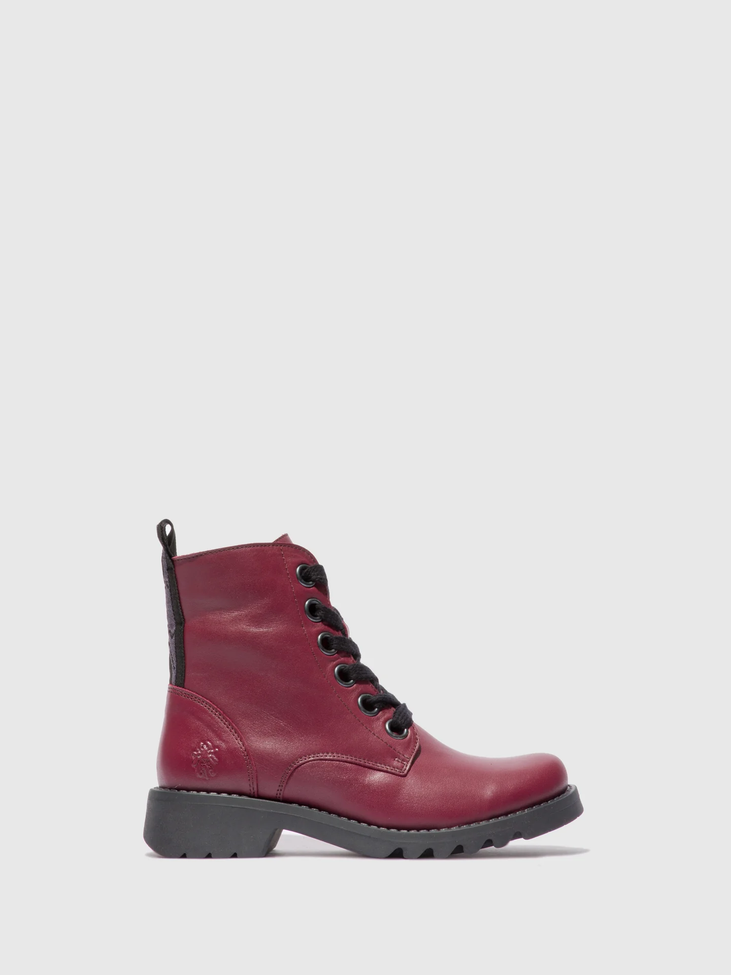 Lace-up Ankle Boots RAGI539FLY LEATHER WINE(BLACK)