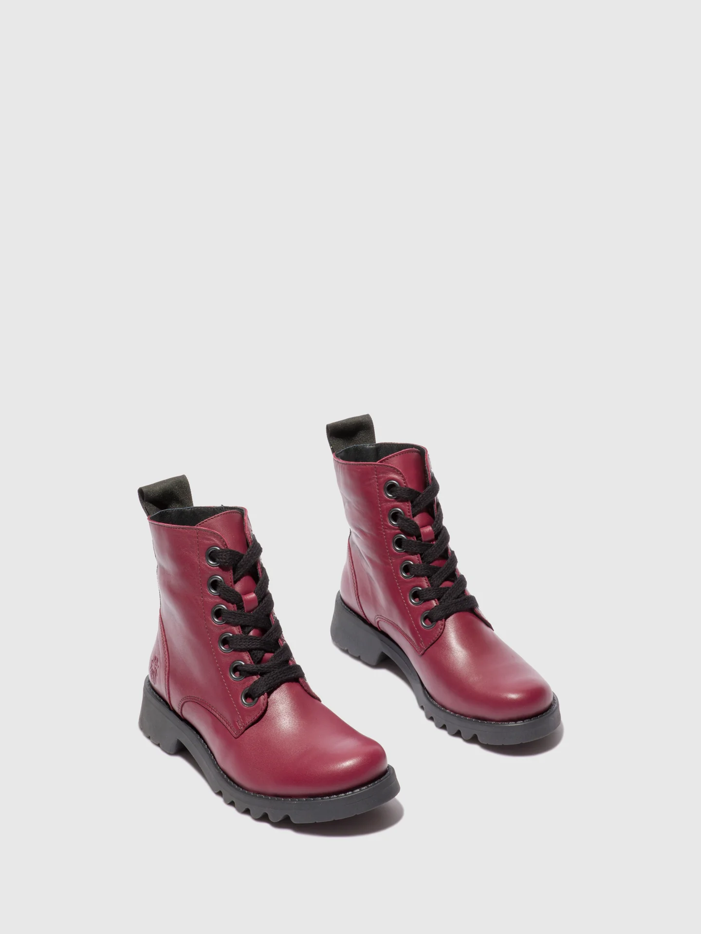 Lace-up Ankle Boots RAGI539FLY LEATHER WINE(BLACK) - Image 2
