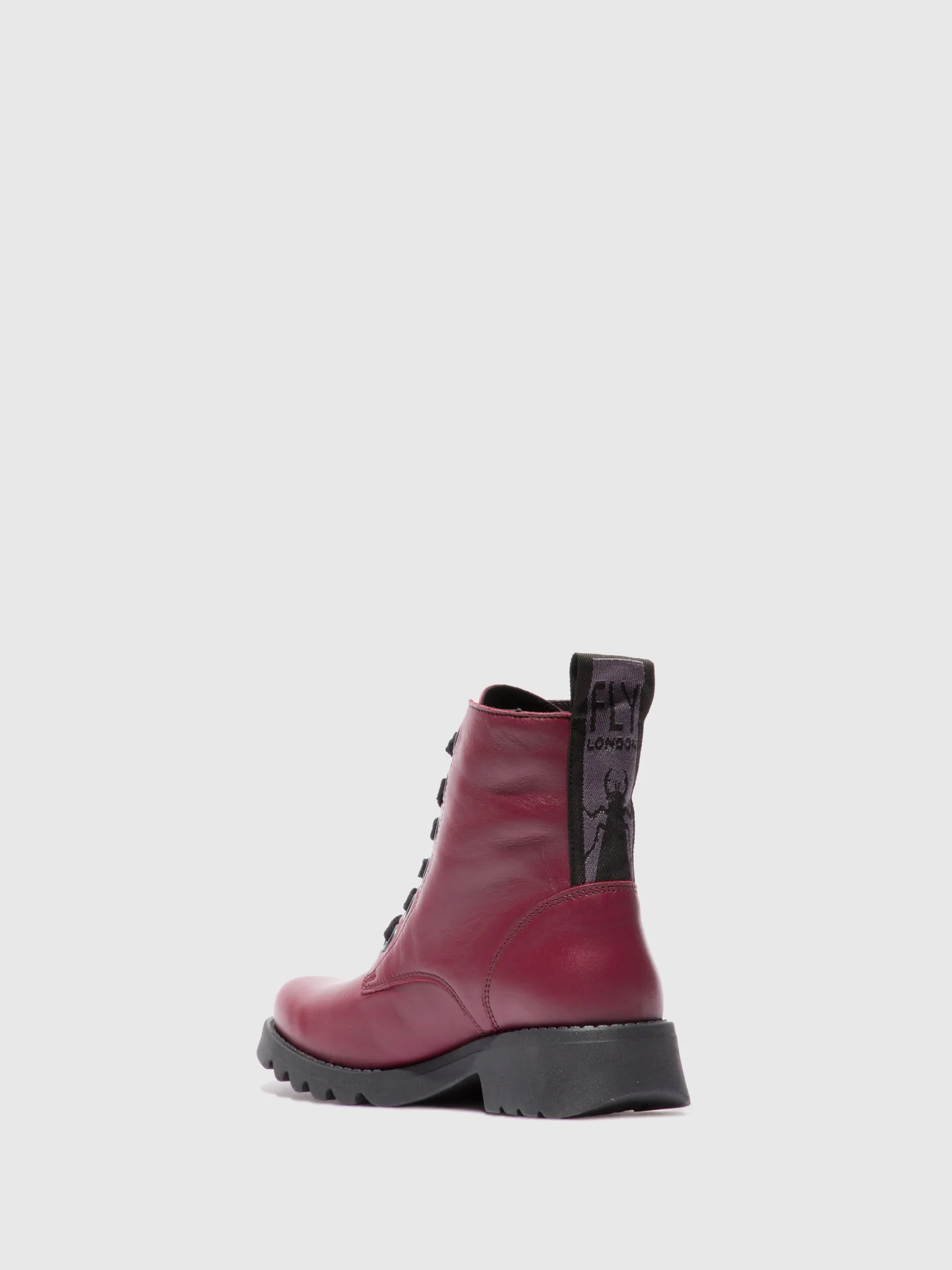 Lace-up Ankle Boots RAGI539FLY LEATHER WINE(BLACK) - Image 3