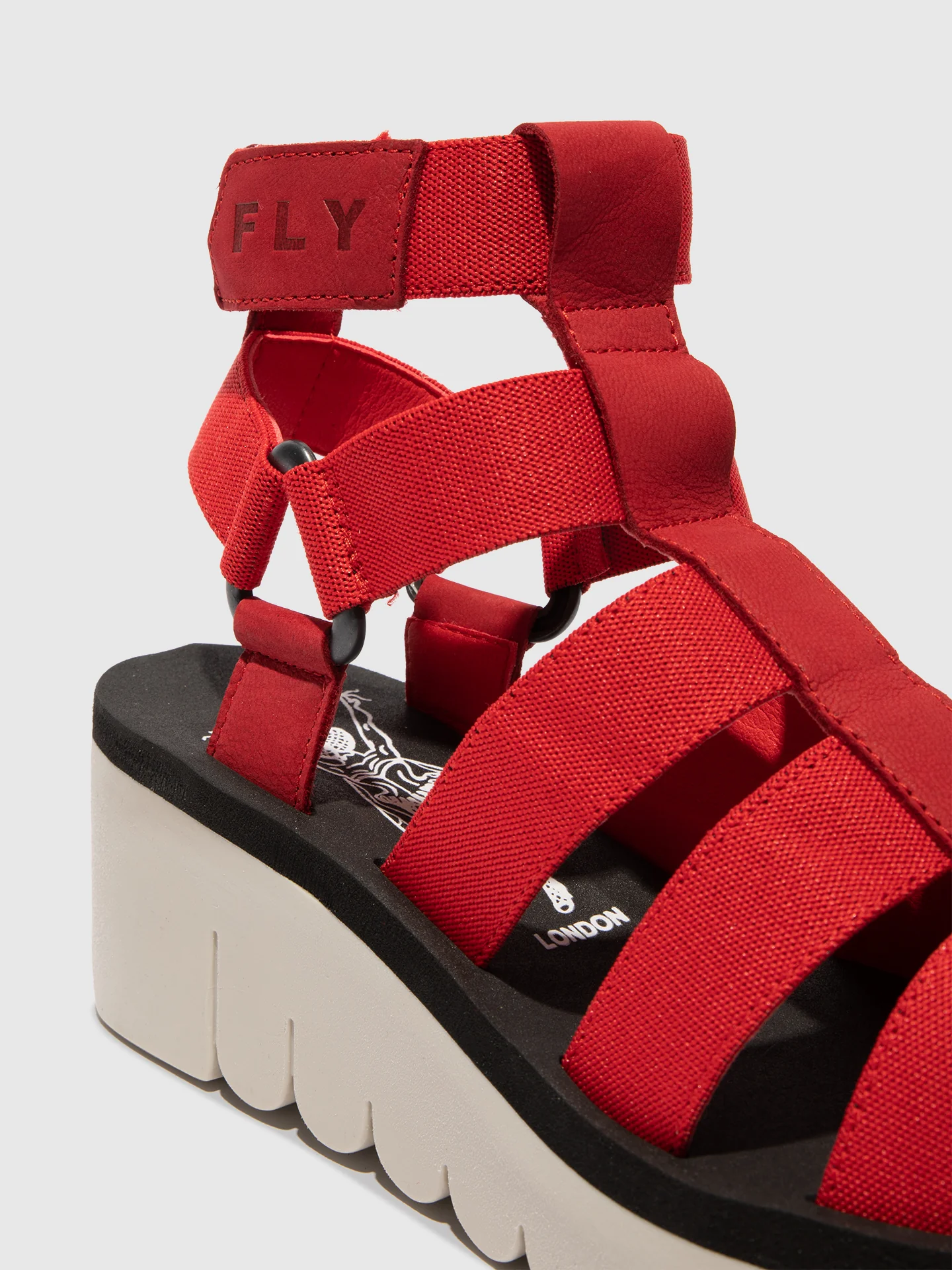 Strappy Sandals YUFI032FLY LIPSTICK RED/RED/BLACK - Image 4