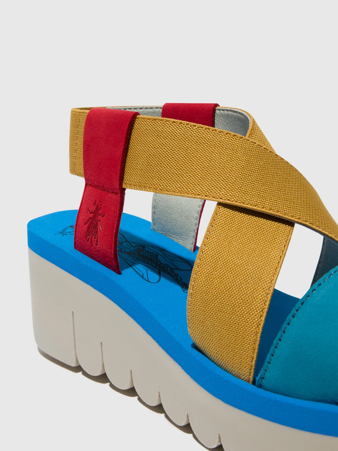Sling-Back Sandals YABI922FLY LIPSTICK RED/YELLOW/AZURRE - Image 4