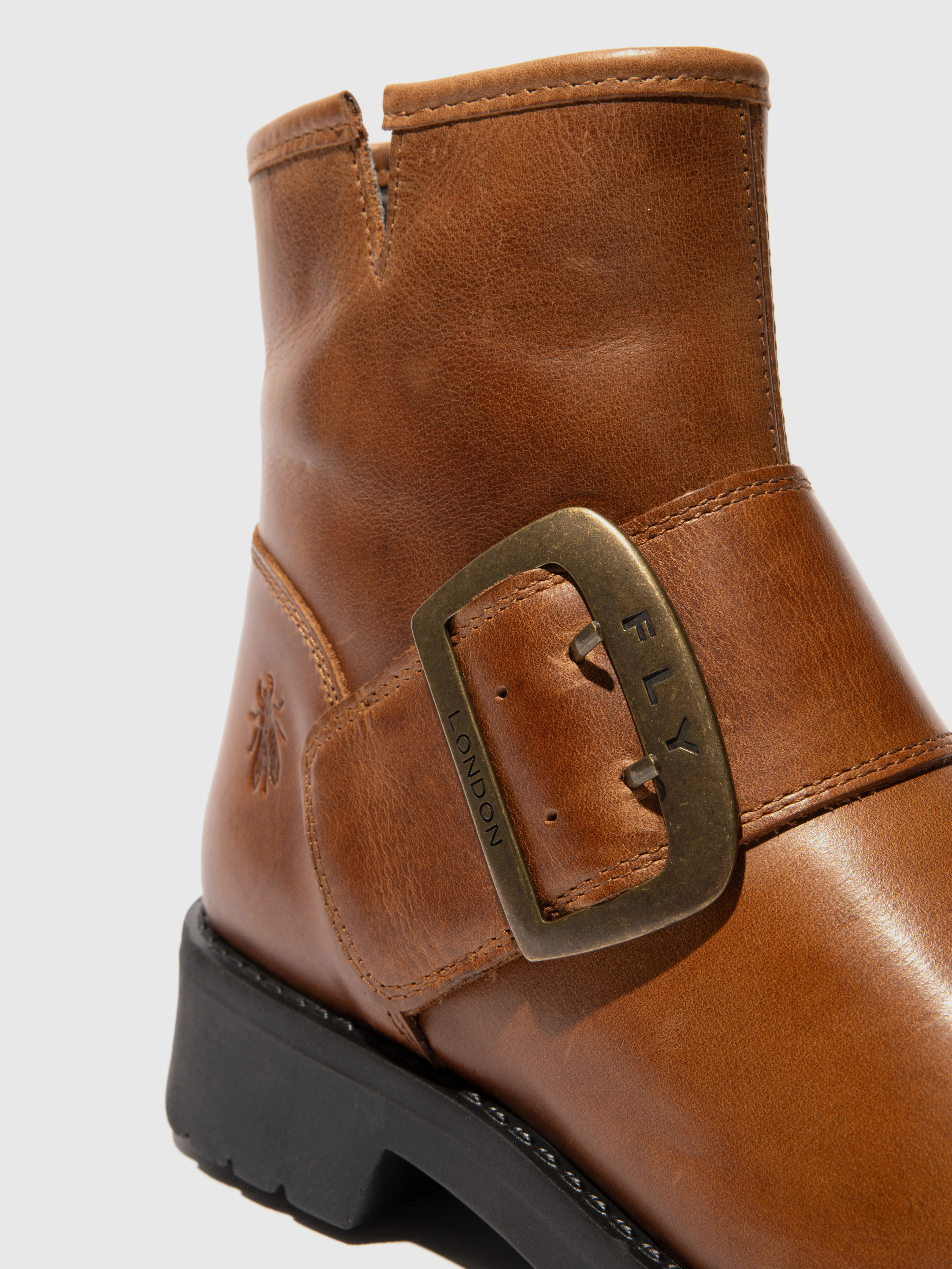 Buckle Ankle Boots RILY991FLY MID BROWN - Image 4