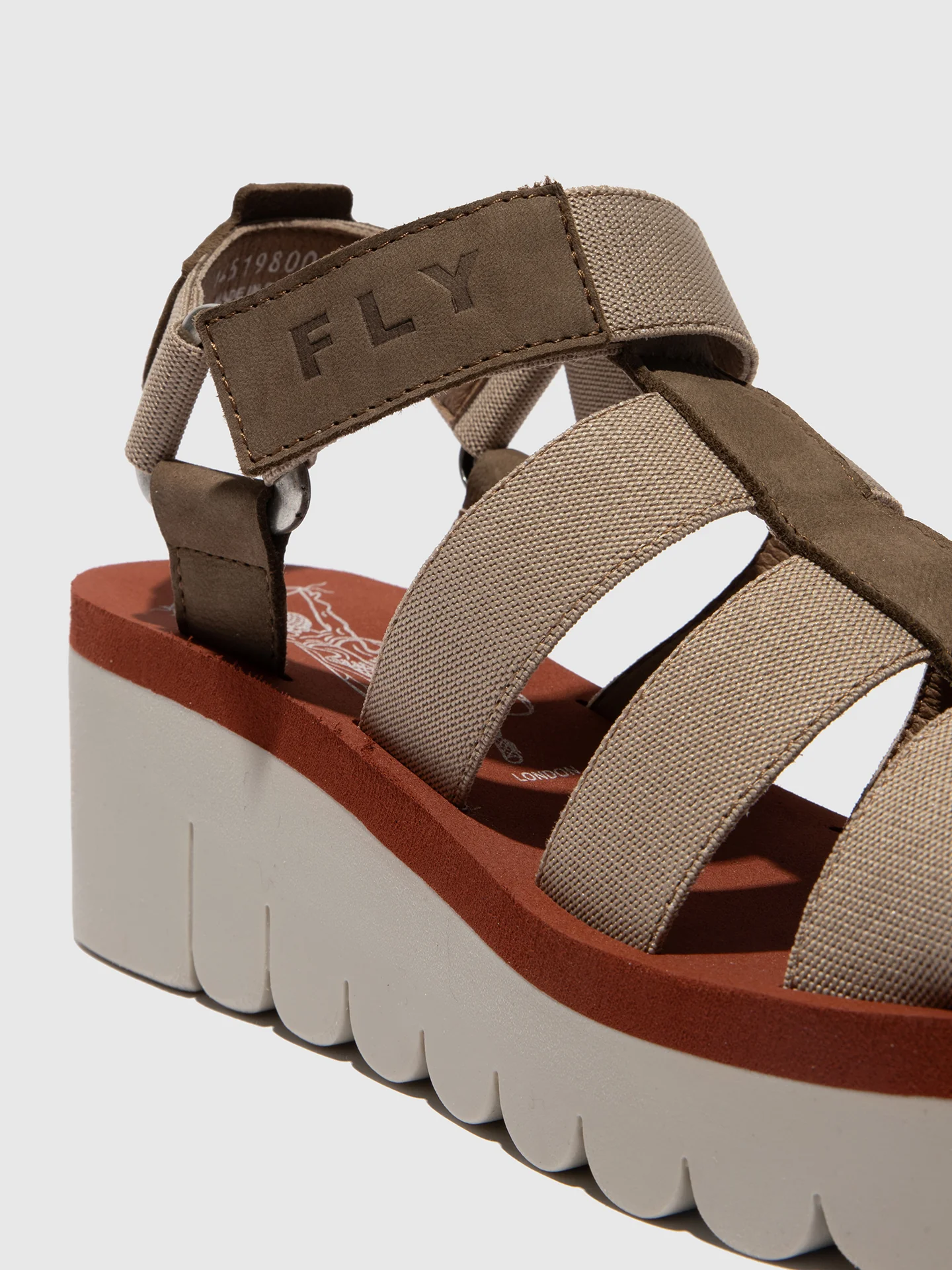 Strappy Sandals YOJI198FLY MILITARY/BEIGE/BRICK - Image 4
