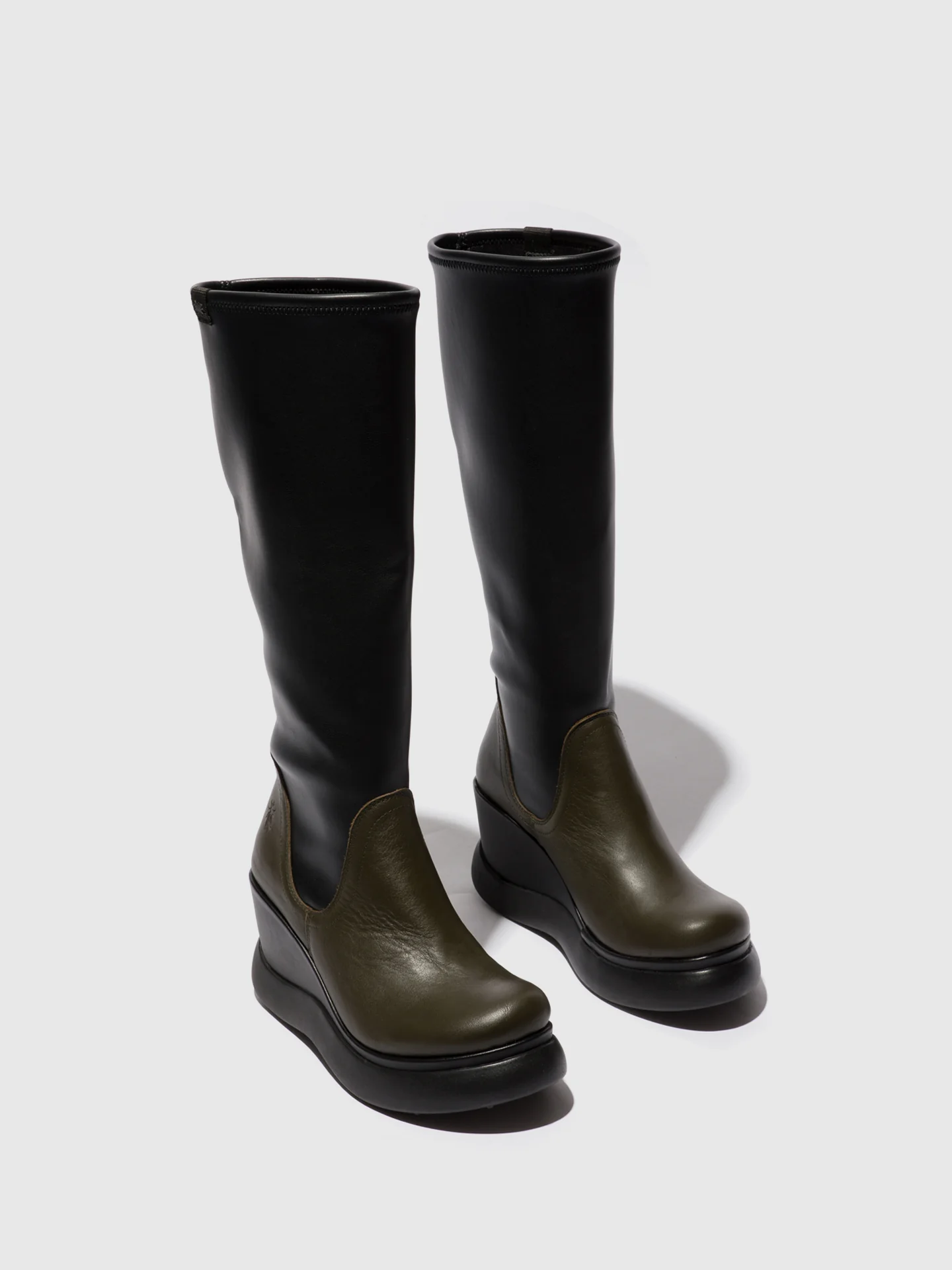 Knee-High Boots GLIN129FLY MILITARY/BLACK - Image 2