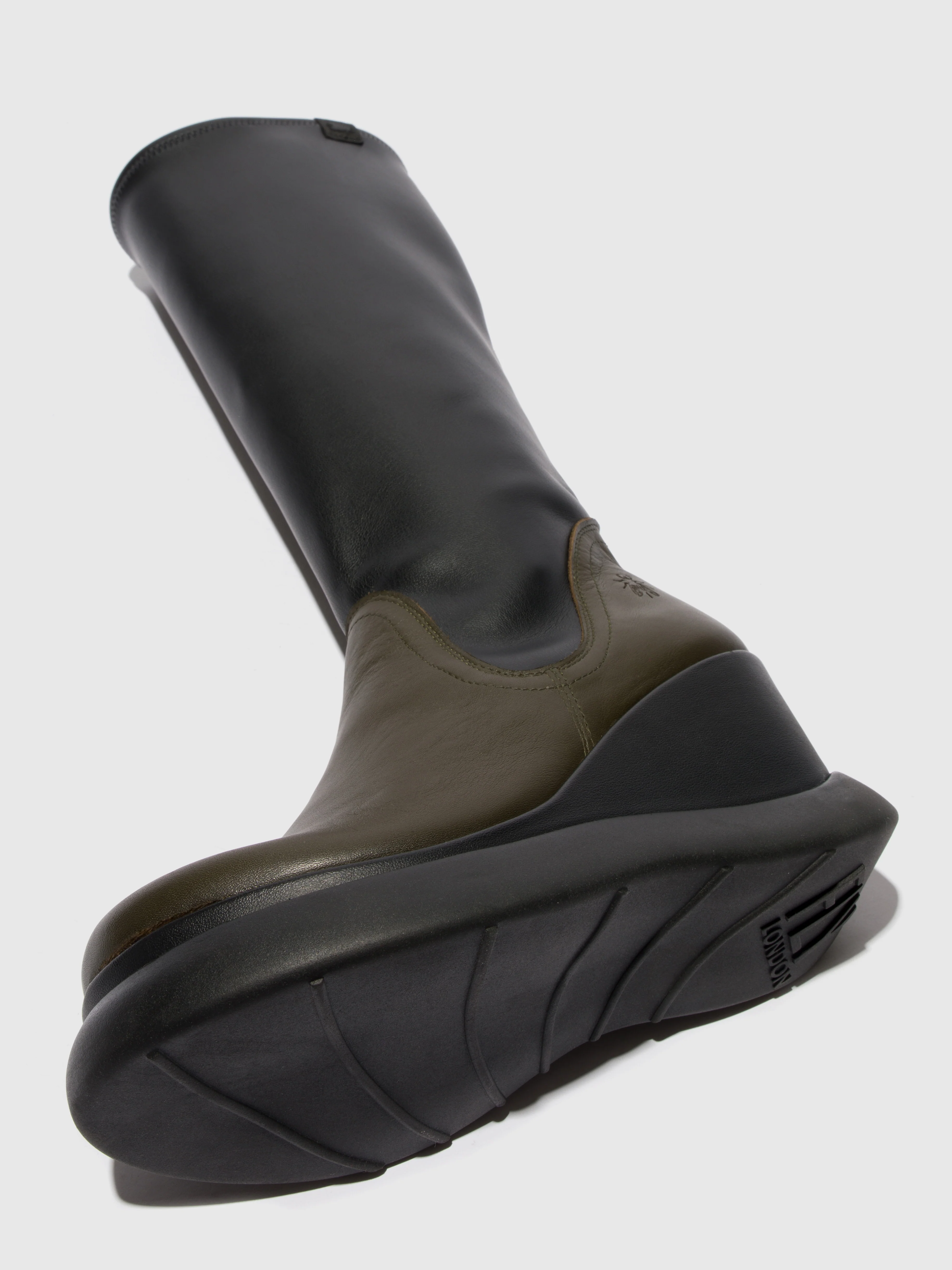 Knee-High Boots GLIN129FLY MILITARY/BLACK - Image 4