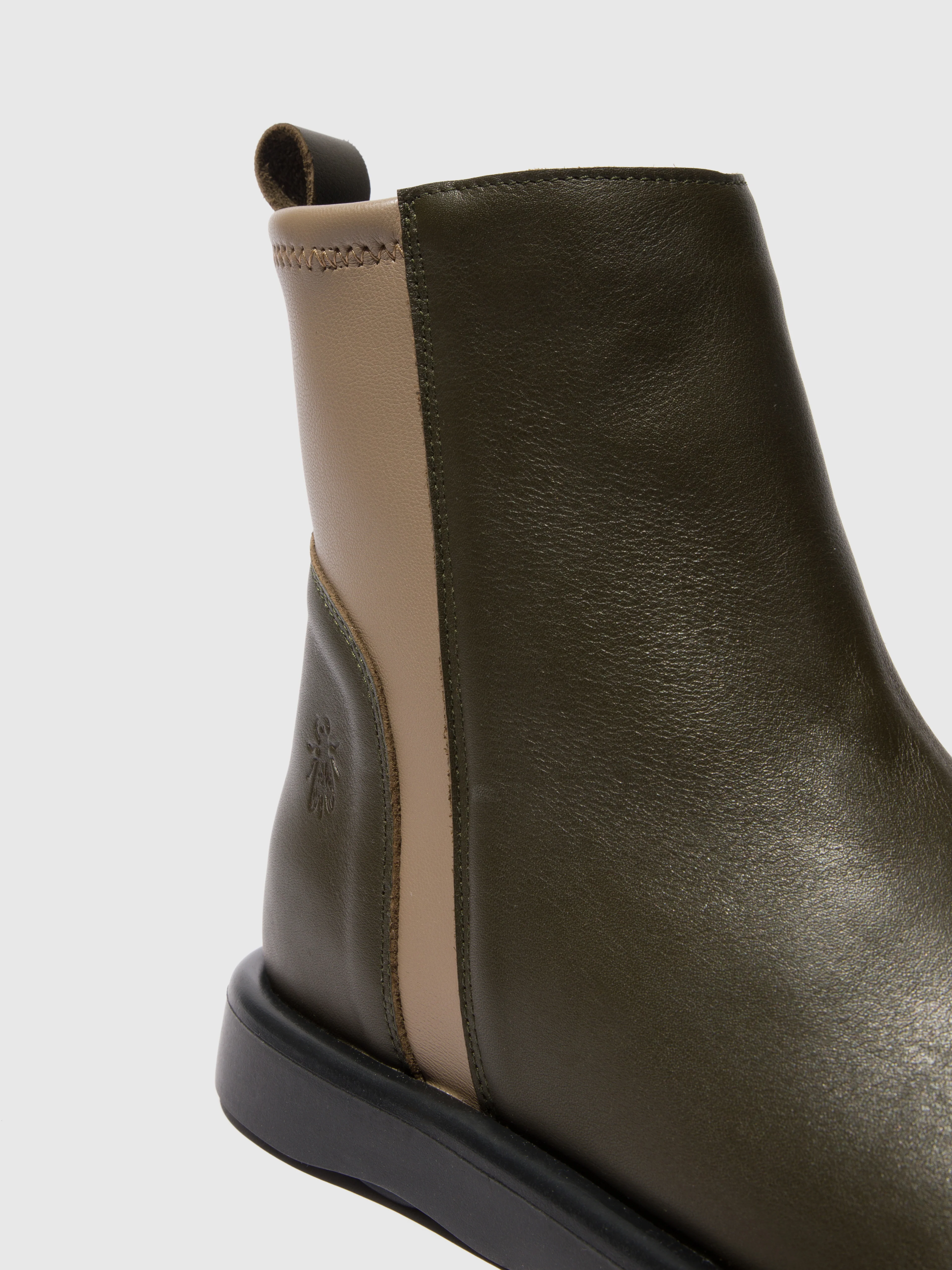 Zip Up Ankle Boots TULL121FLY MILITARY/TAUPE - Image 4