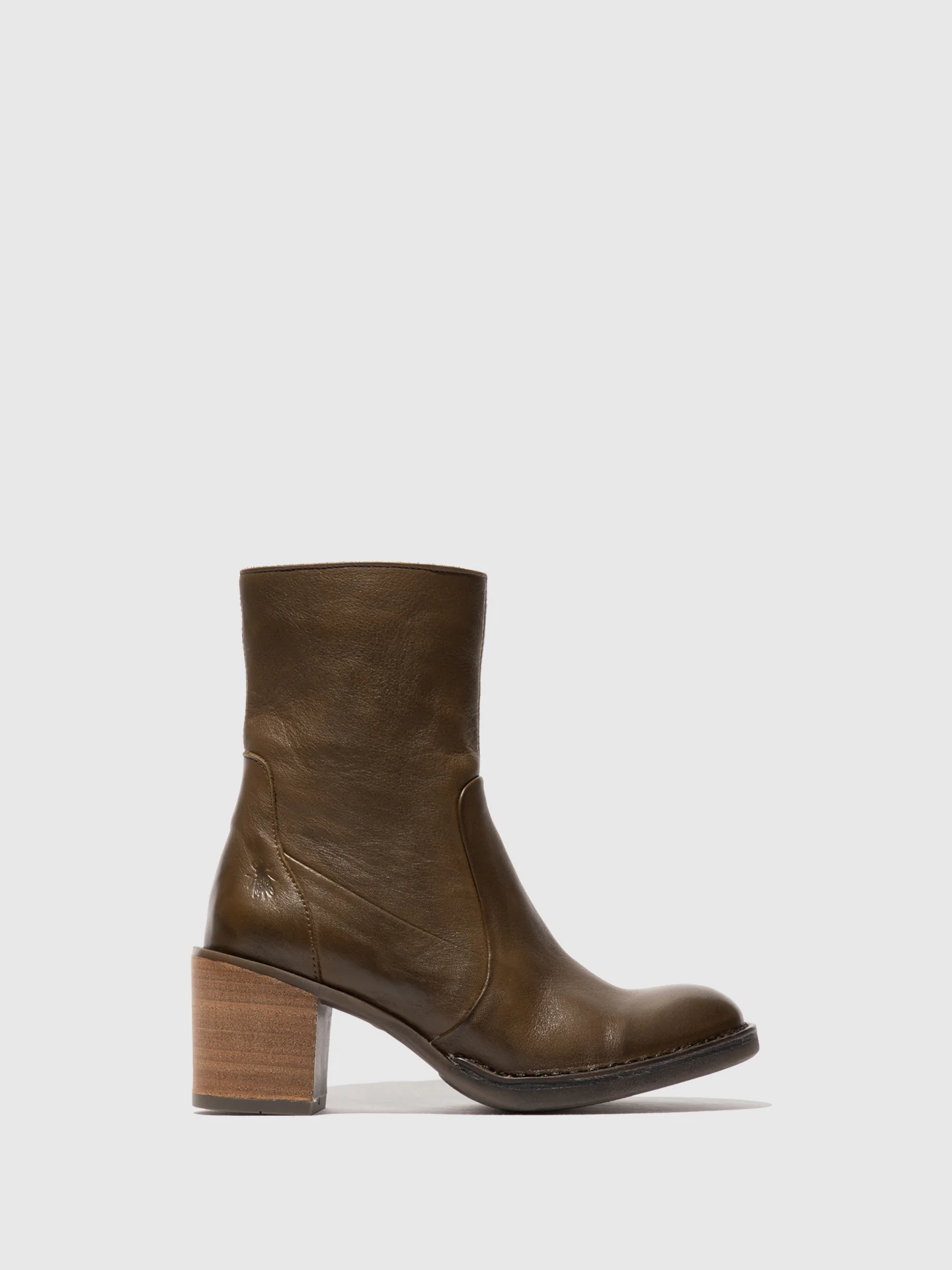 Zip Up Ankle Boots BECY097FLY MILITARY