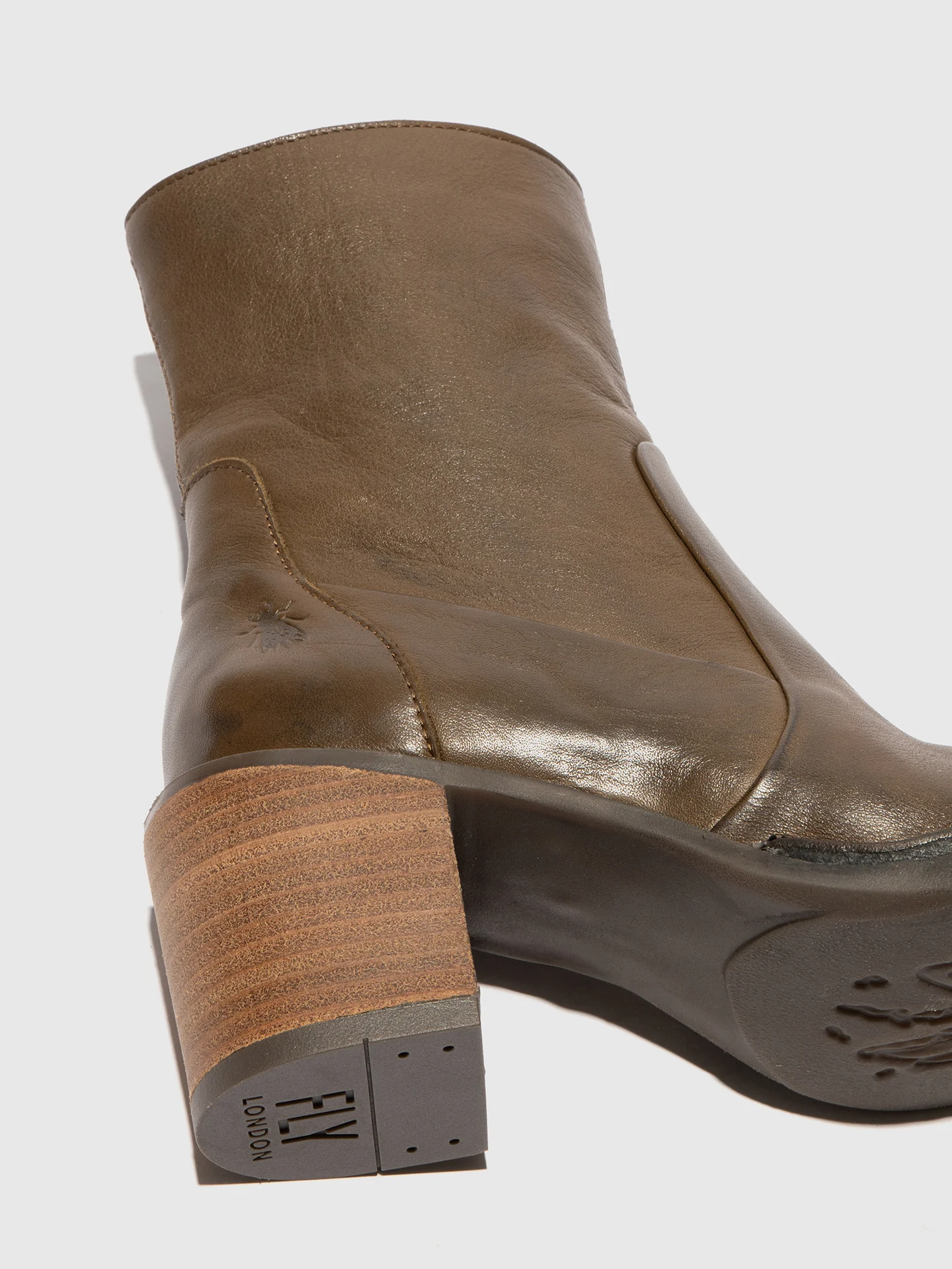 Zip Up Ankle Boots BECY097FLY MILITARY - Image 4