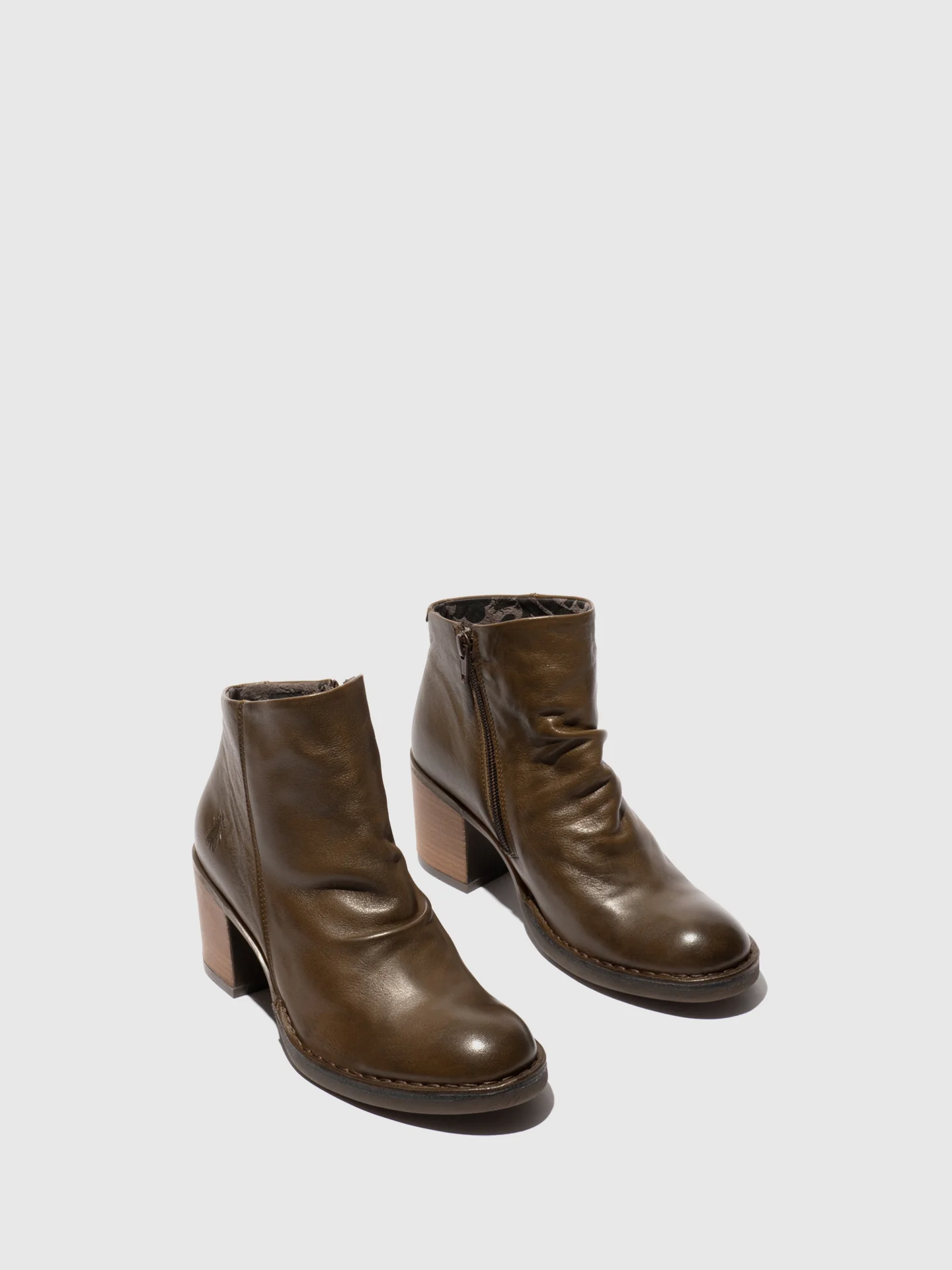 Zip Up Ankle Boots BELL061FLY MILITARY - Image 2