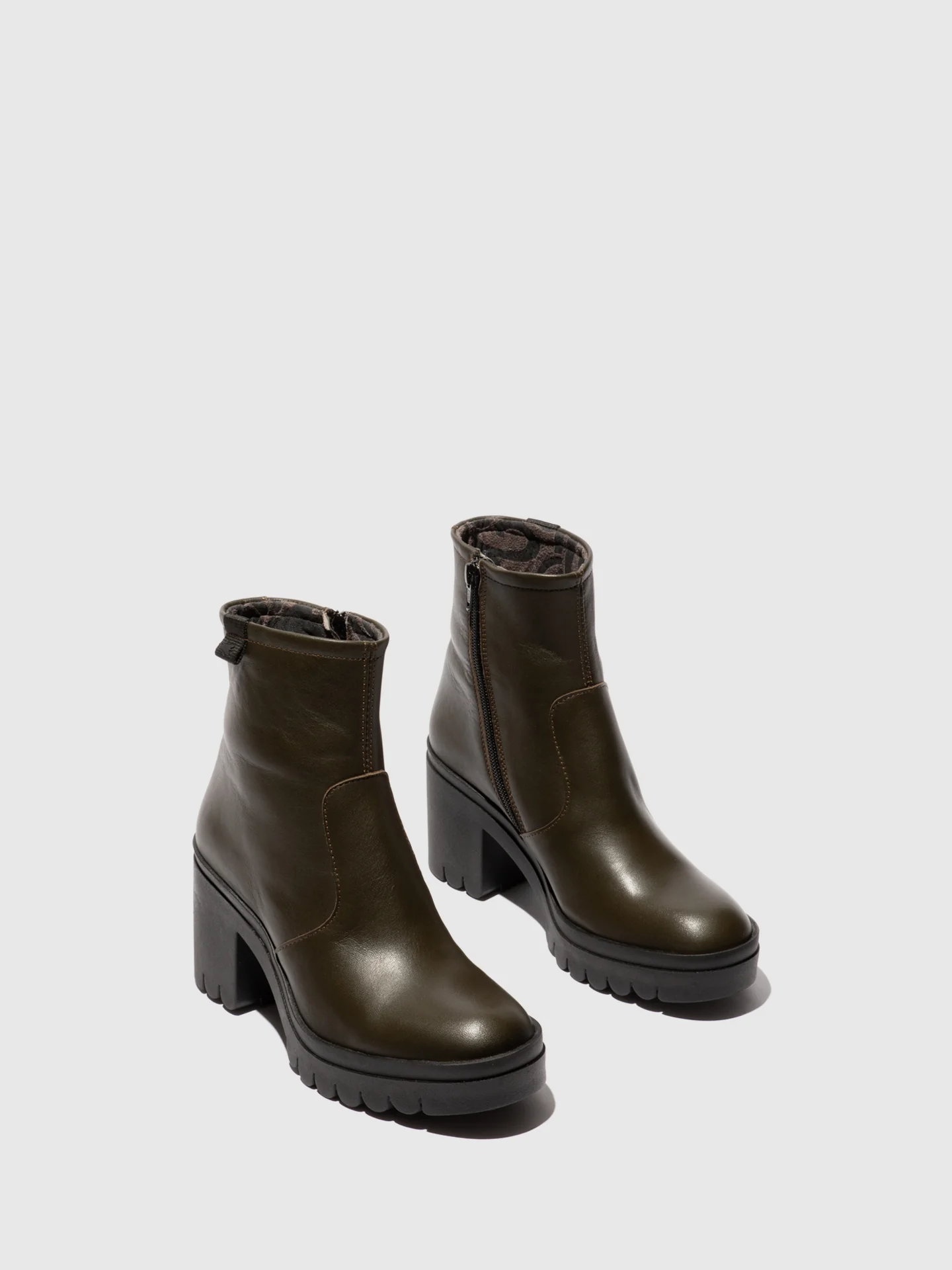 Zip Up Ankle Boots TAGI119FLY MILITARY - Image 2