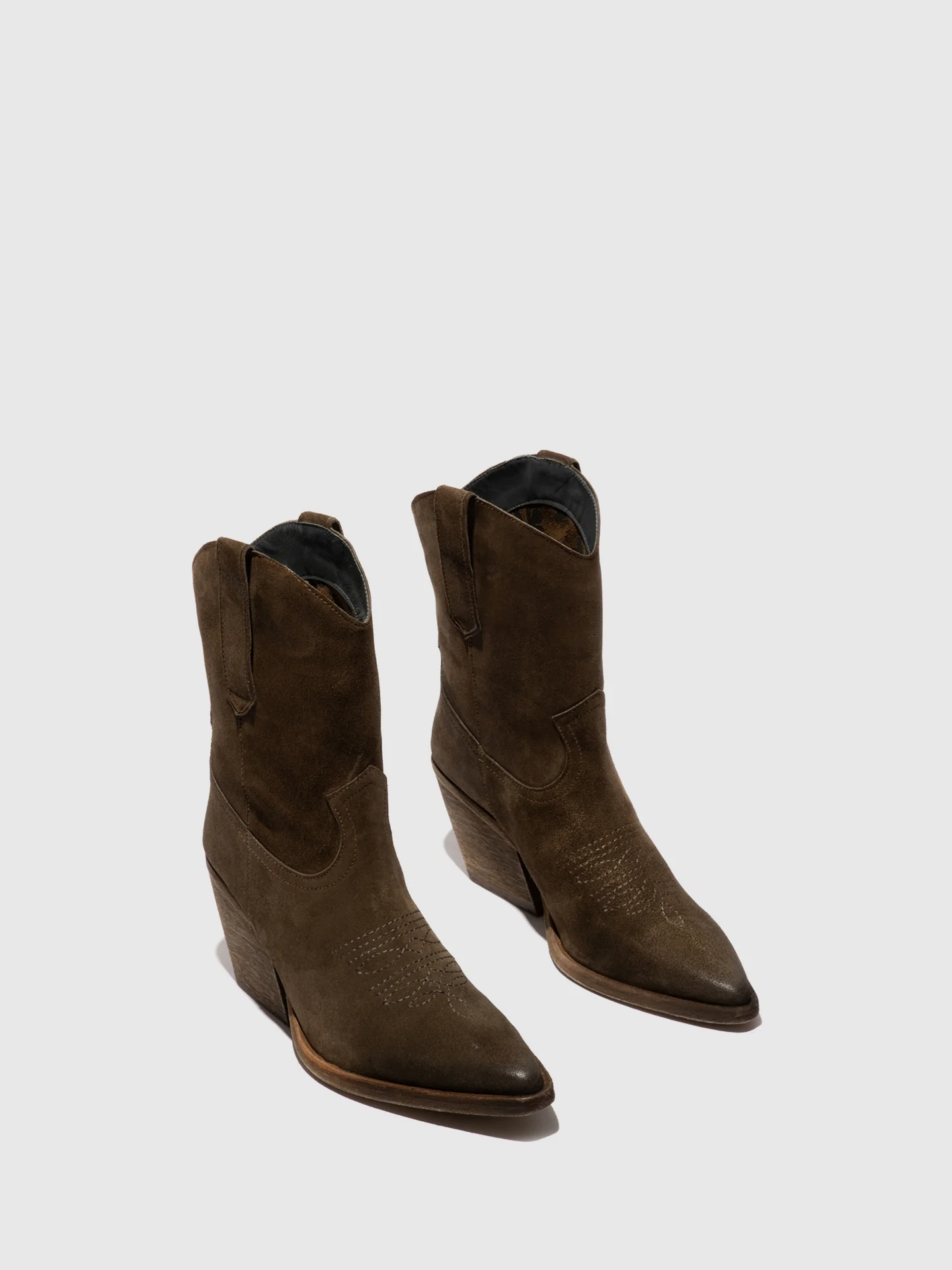 Zip Up Ankle Boots WOFY093FLY MILITARY - Image 2