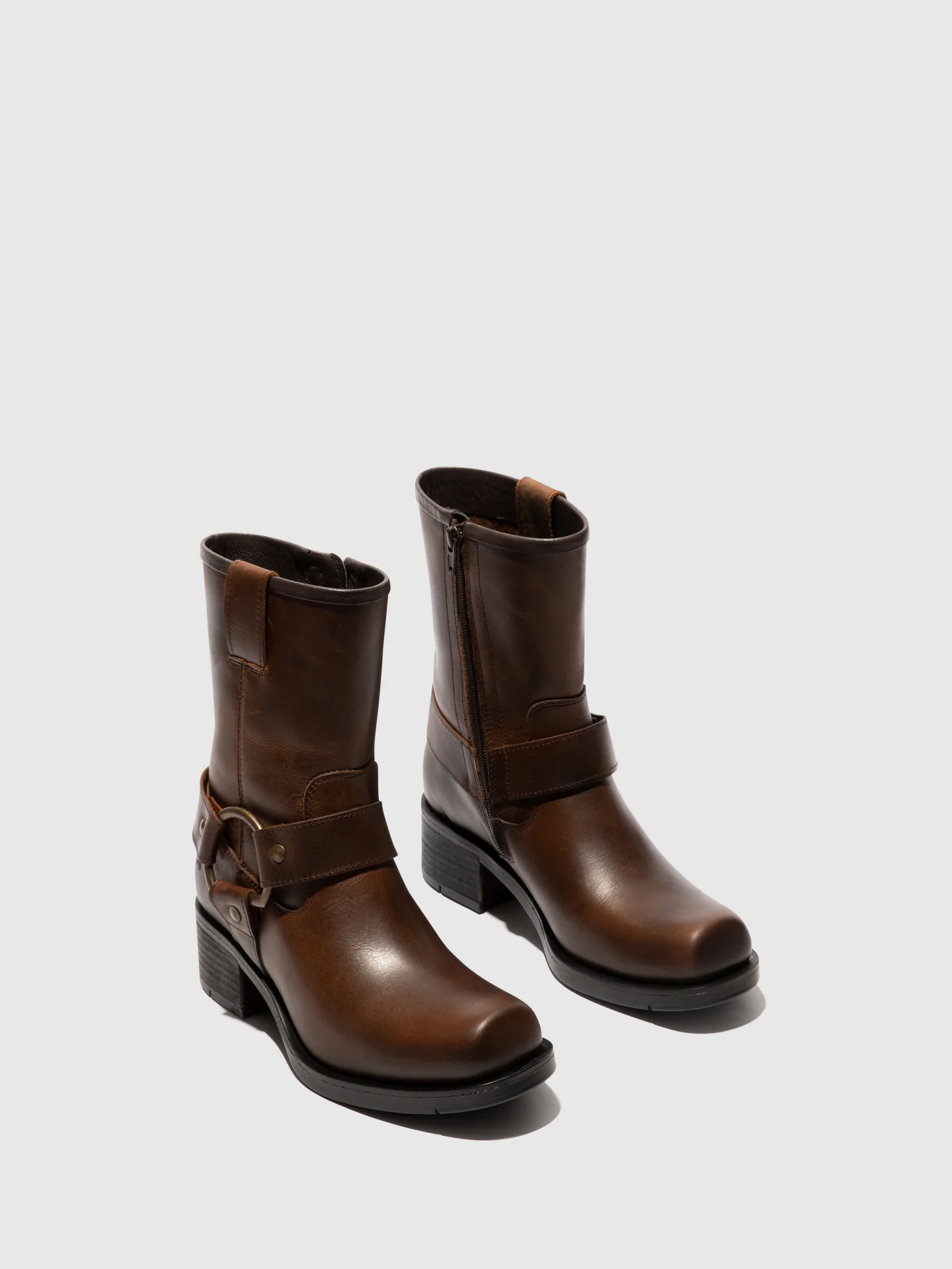 Zip Up Ankle Boots REVA010FLY MOCCA - Image 2