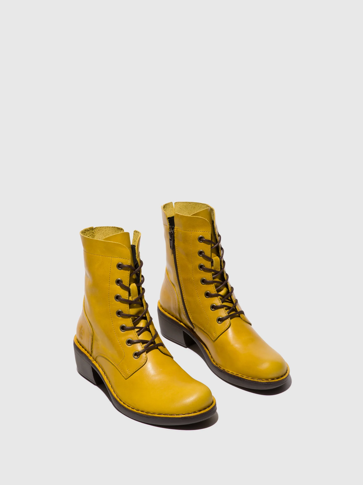 Lace-up Ankle Boots MILU044FLY MUSTARD - Image 2