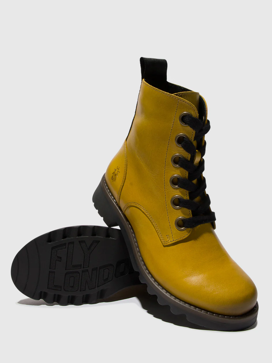 Lace-up Ankle Boots RAGI539FLY MUSTARD - Image 4