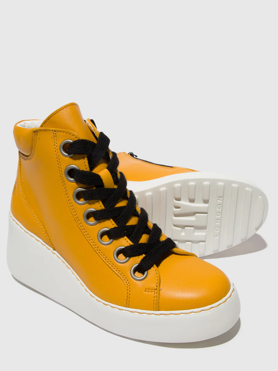 Lace-up Ankle Boots DICE468FLY MUSTARD (OFFWHITE SOLE) - Image 4