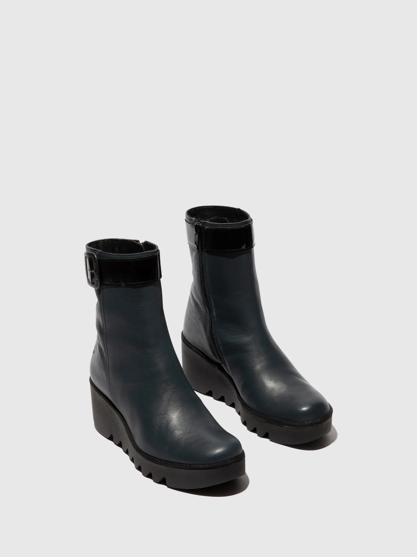 Zip Up Ankle Boots BEPP396FLY NAVY/BLACK - Image 2