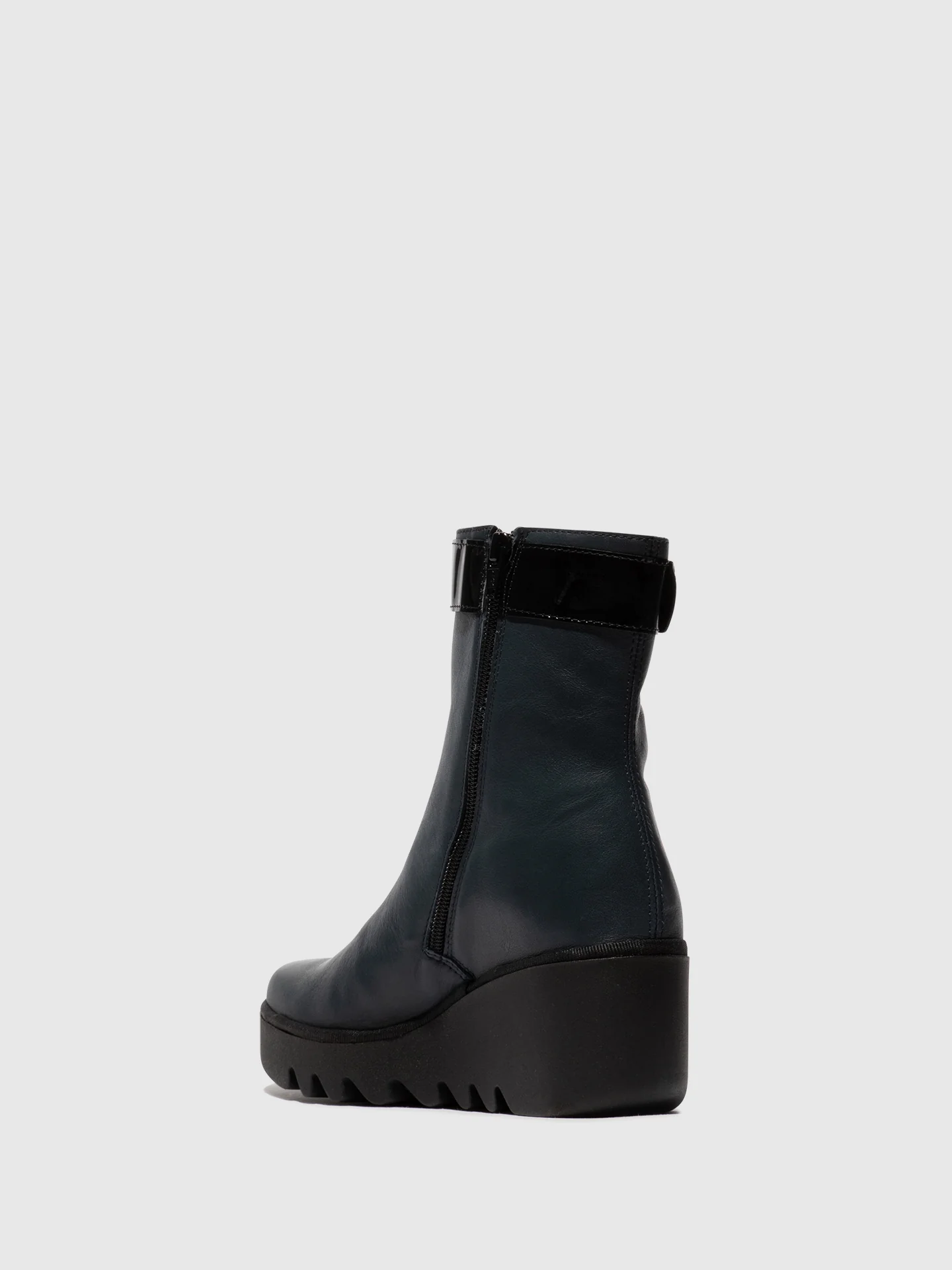 Zip Up Ankle Boots BEPP396FLY NAVY/BLACK - Image 3