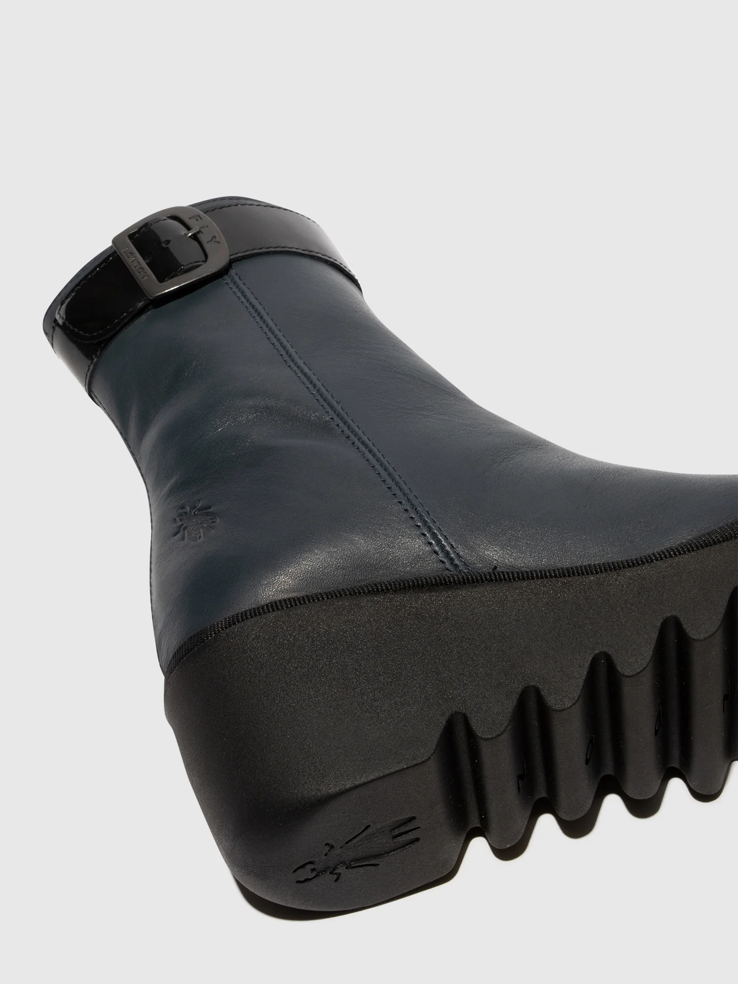 Zip Up Ankle Boots BEPP396FLY NAVY/BLACK - Image 4
