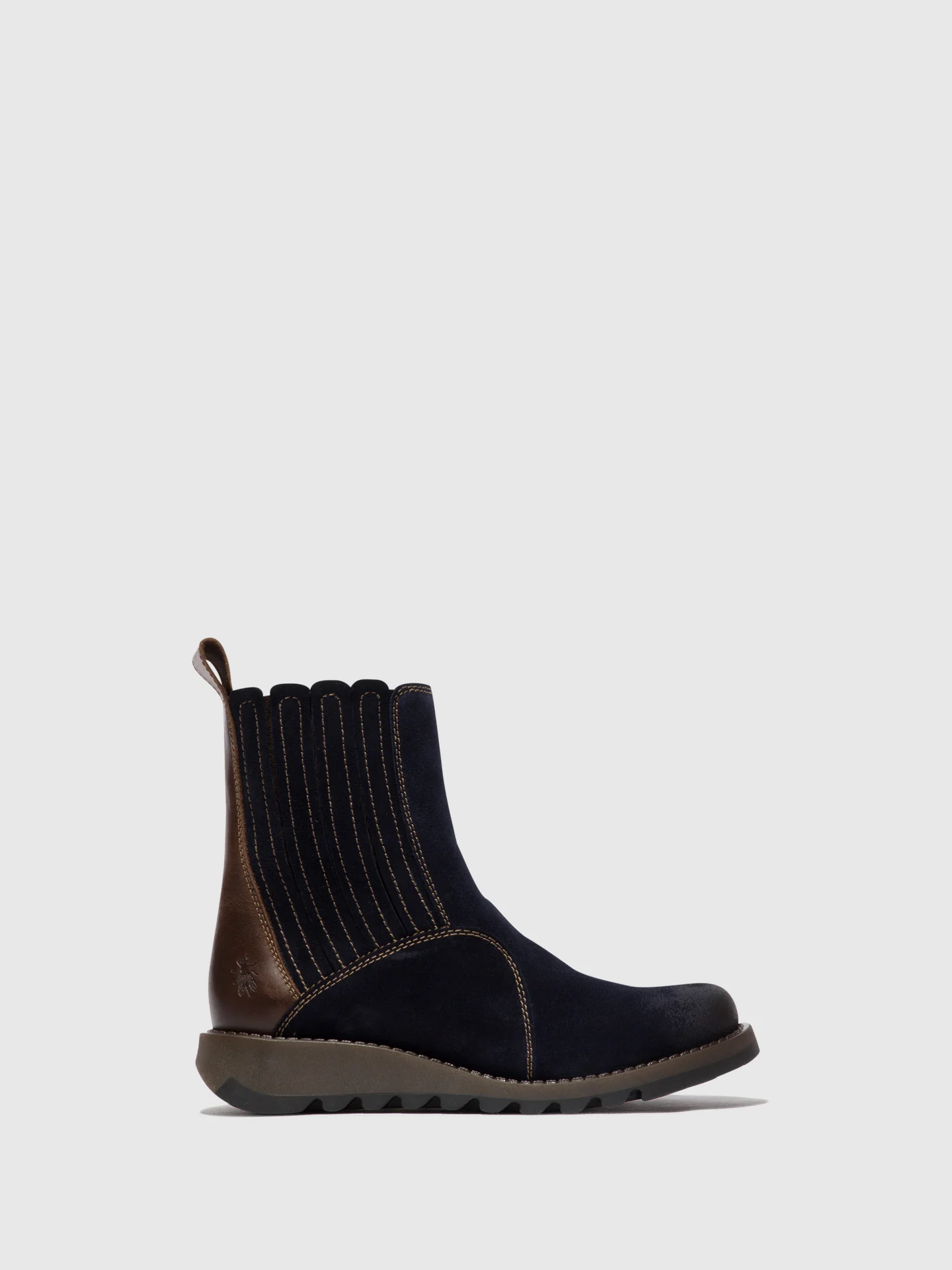 Zip Up Ankle Boots SUZY899FLY NAVY/DK. BROWN