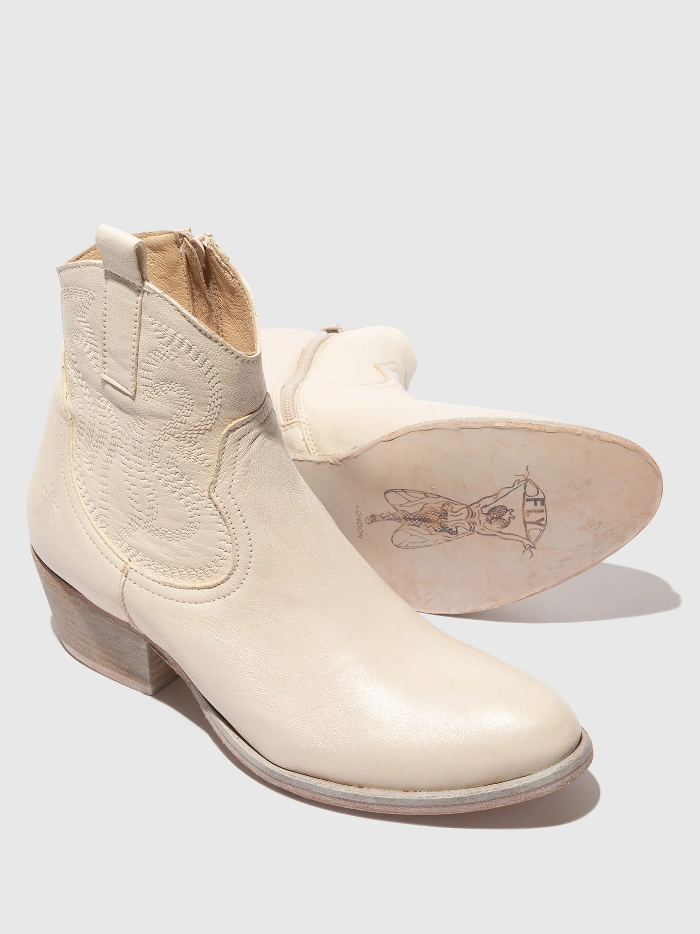 Cowboy Ankle Boots WAMI092FLY OFF WHITE - Image 4
